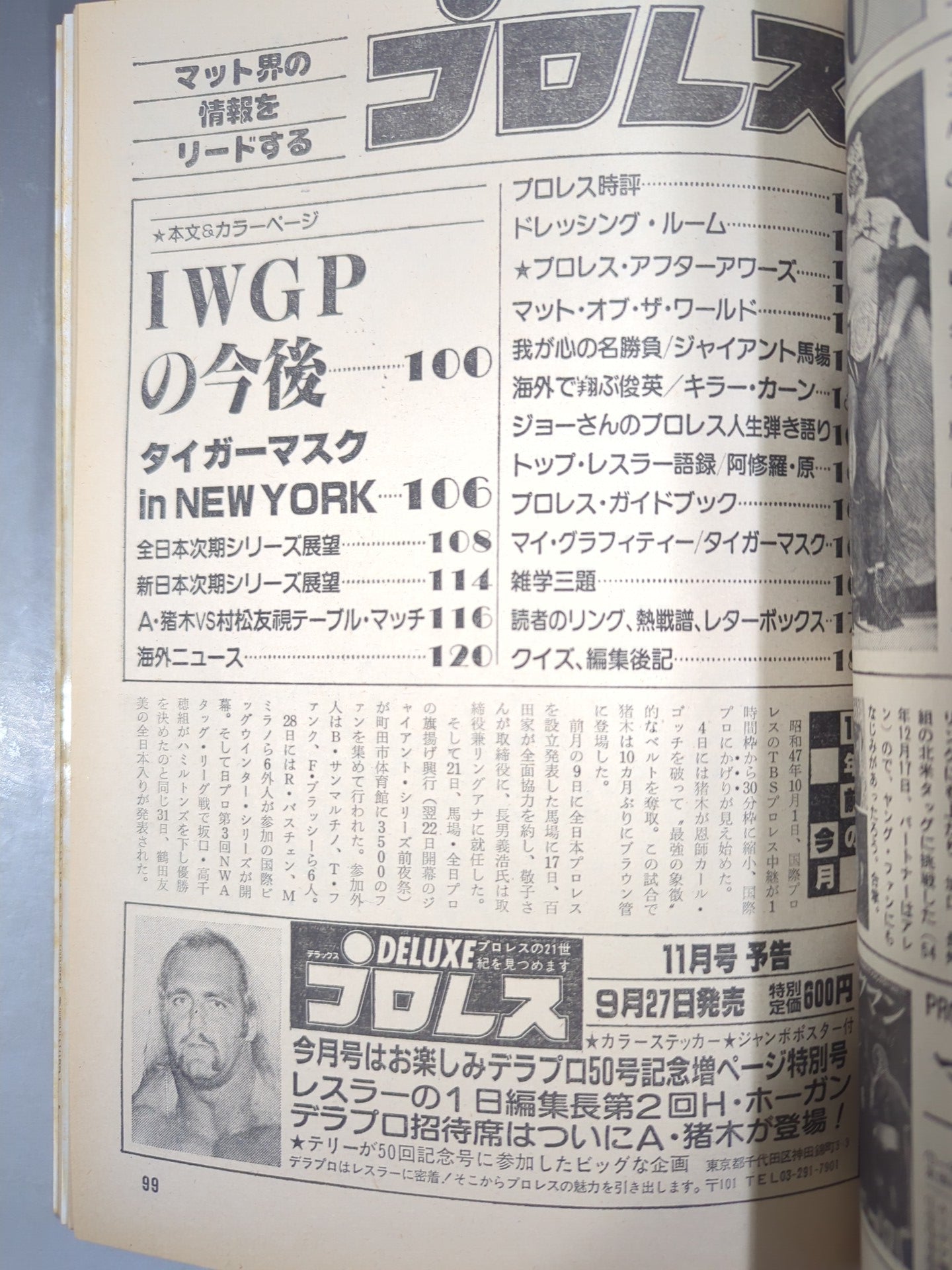 Monthly Pro Wrestling October 1982 issue