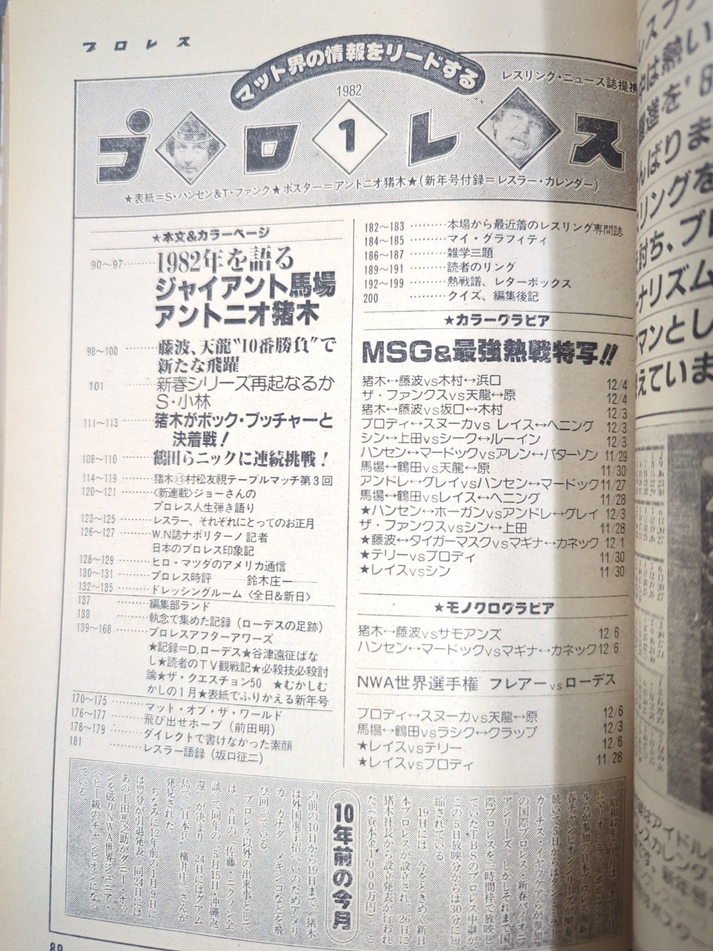 Monthly Pro Wrestling January 1982 issue
