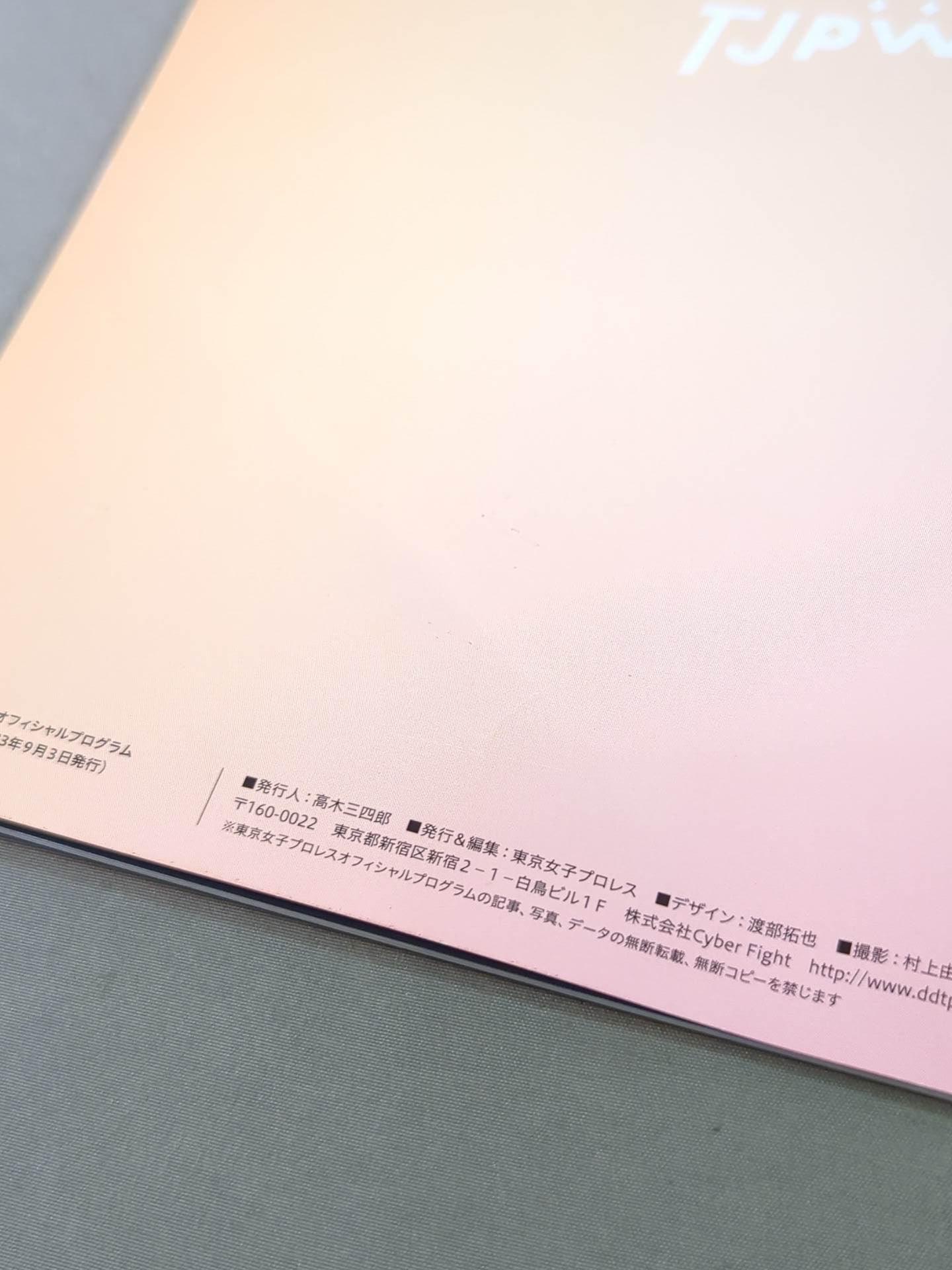 東京女子プロレス オフィシャルプログラム TJPW Vol.20