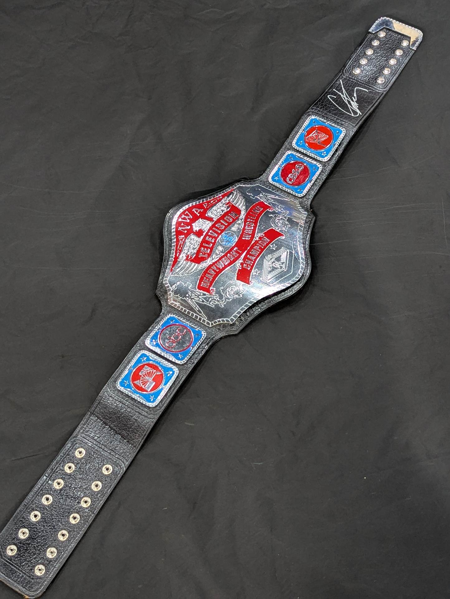 ★ Great Muta hand signed autograph !! ★ NWA World TV Championship Belt
