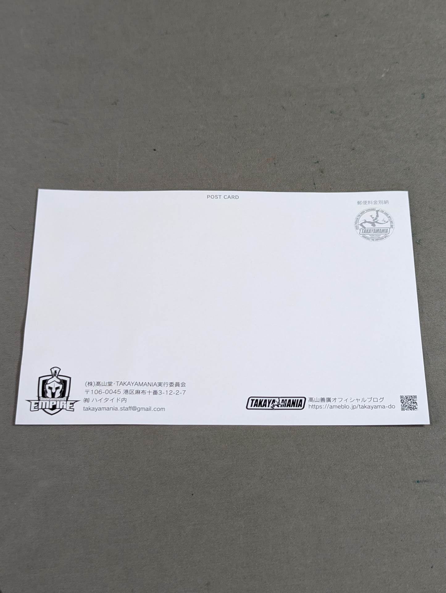 TAKAYAMANIA「THANKS!」 postcard