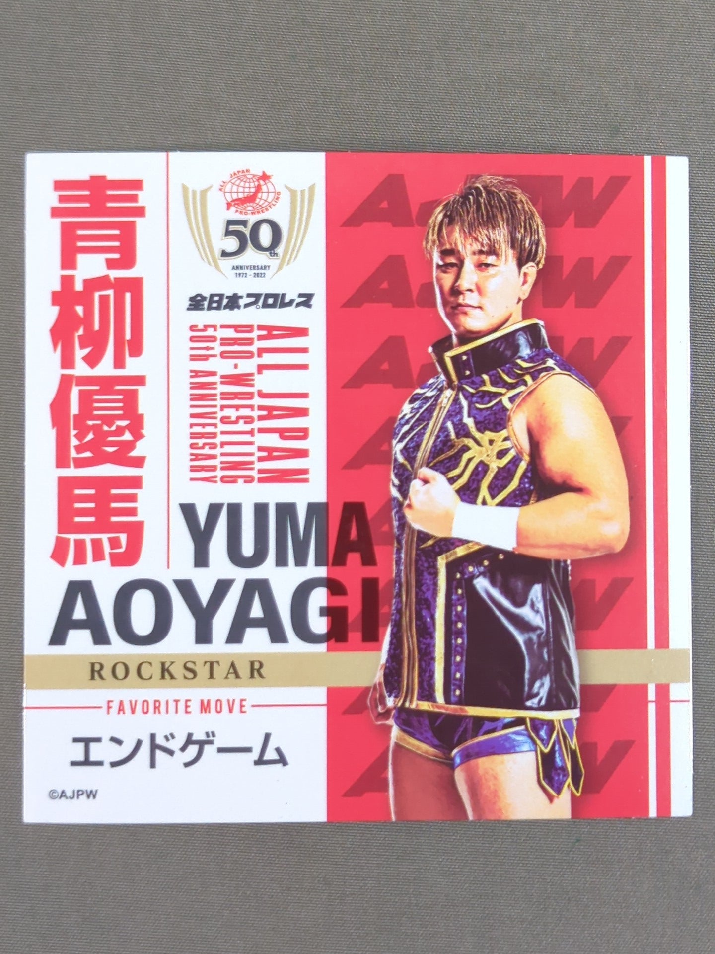 青柳優馬 全日本プロレス50周年 クリアファイル&ステッカーセット