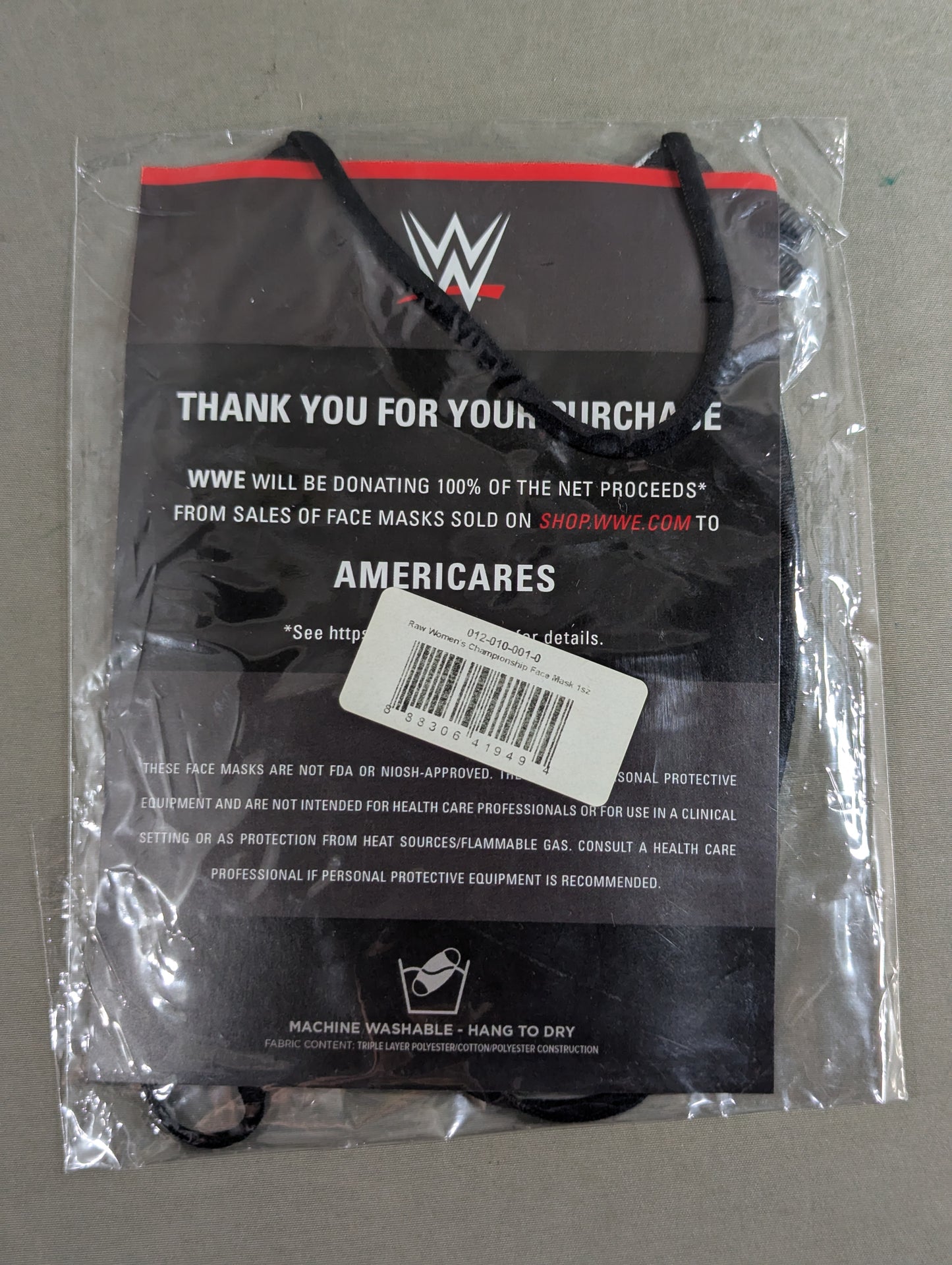 WWE RAW WOMEN'S CHAMPIONSHIP Face Mask