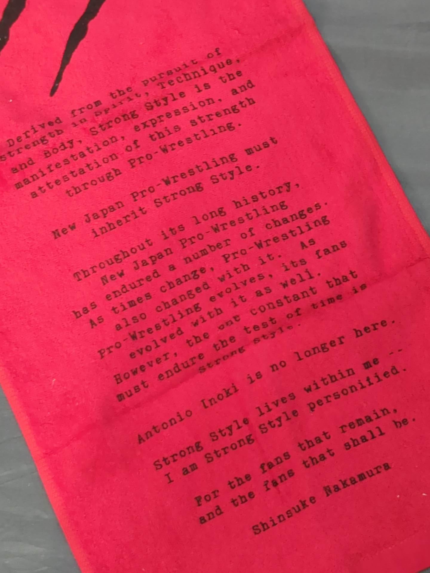 中邑真輔「STRONG STYLE LIVES」フェイスタオル