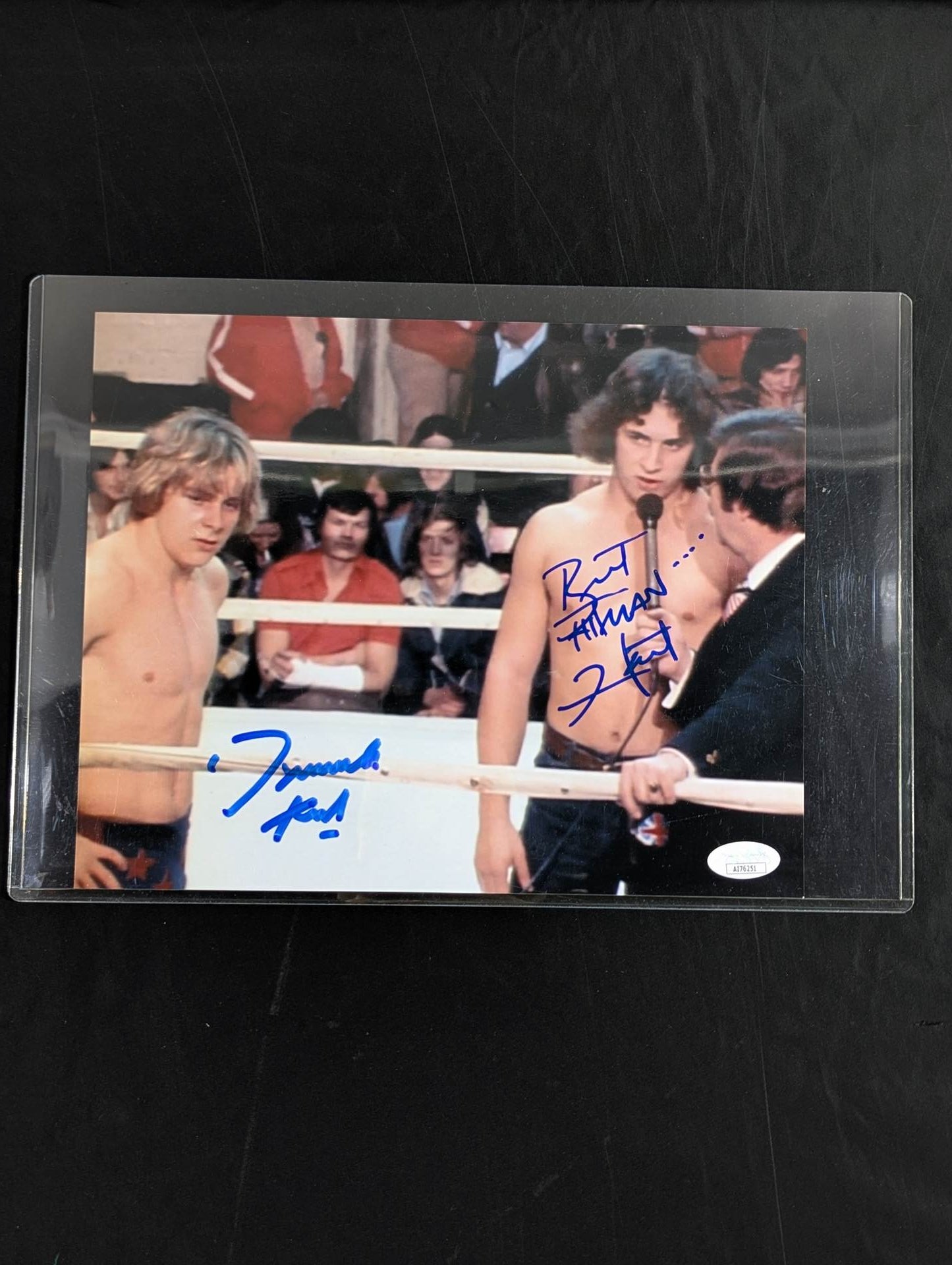 ダイナマイト・キッド&“ヒットマン”ブレット・ハート 直筆Wサイン入り ポートレート⑤