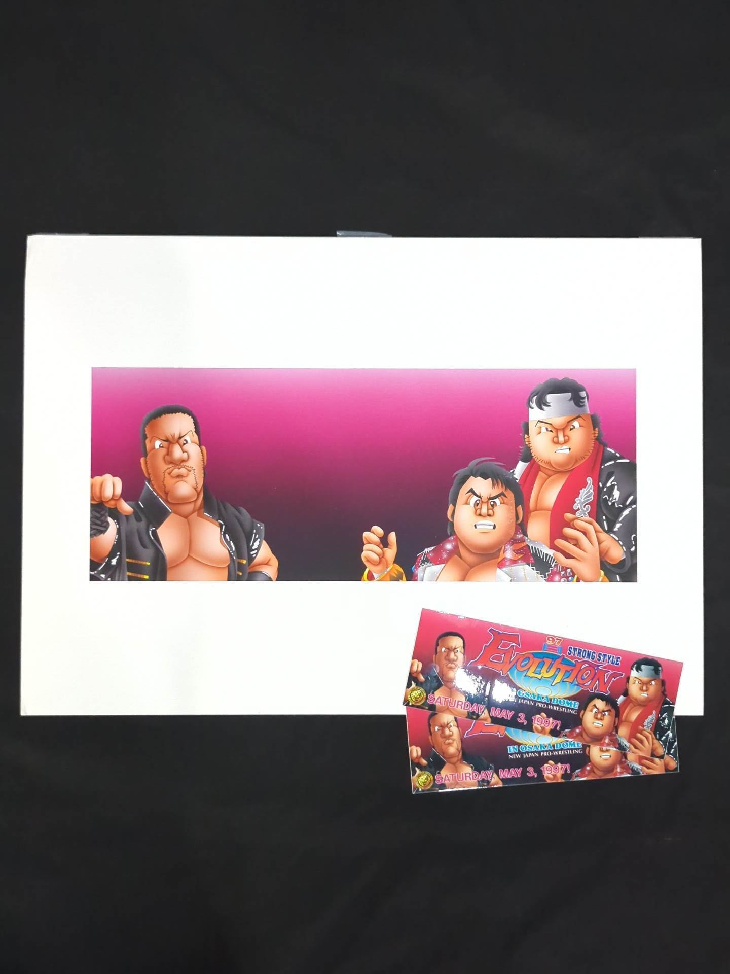 ☆坂井永年氏 原画作品☆「STRONG STYLE EVOLUTION IN OSAKA」闘魂三銃