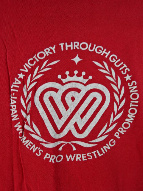 All Japan Women\'s Pro Wrestling Logo T-Shirt (2) (Red)