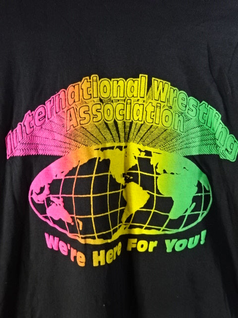 【hand signed autograph】 Leather Face Illustration T-Shirt (9)(IWA / Black)