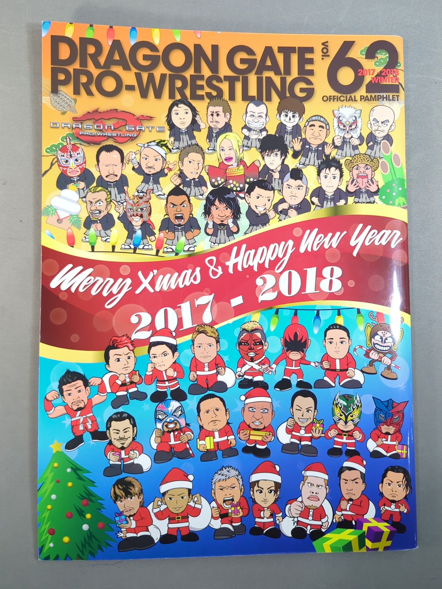[3 fighters hand signed autograph 】2017-2018 DRAGON GATE OFFICIAL PAMPHLET Vol.62