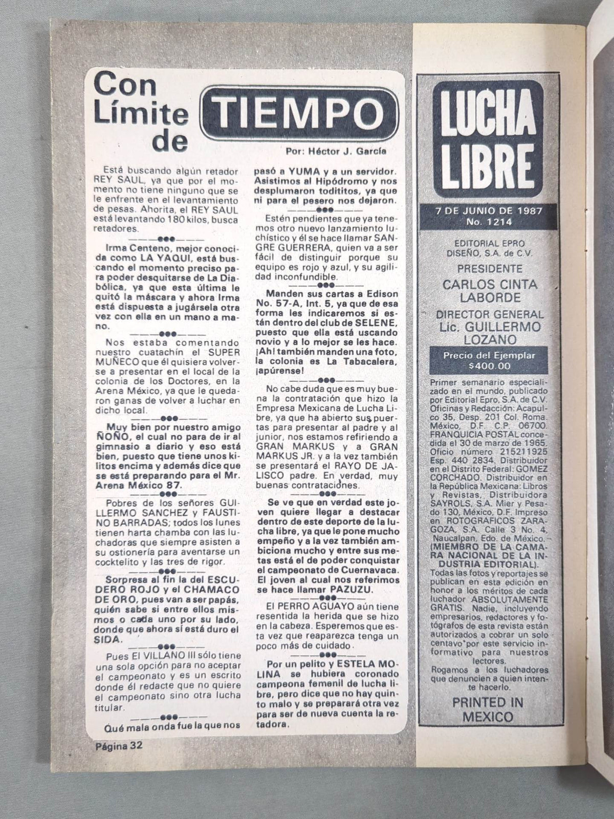 LUCHA LIBRE No.1214