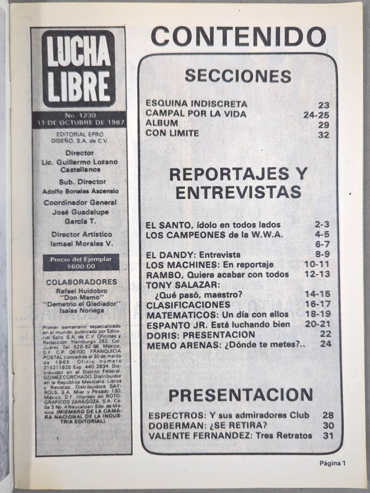 LUCHA LIBRE No.1230