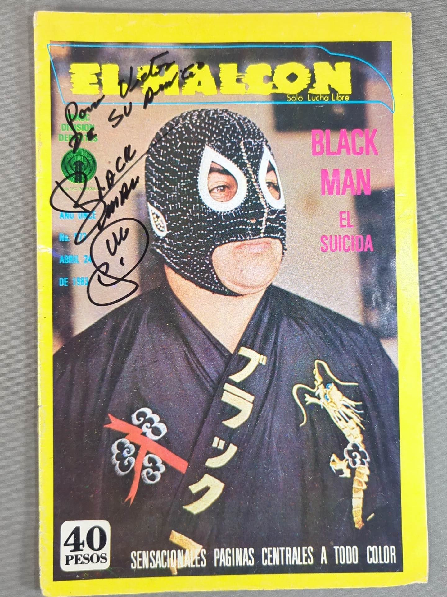 ブラックマン 直筆サイン入り】EL HALCON Solo Lucha Libre No.575