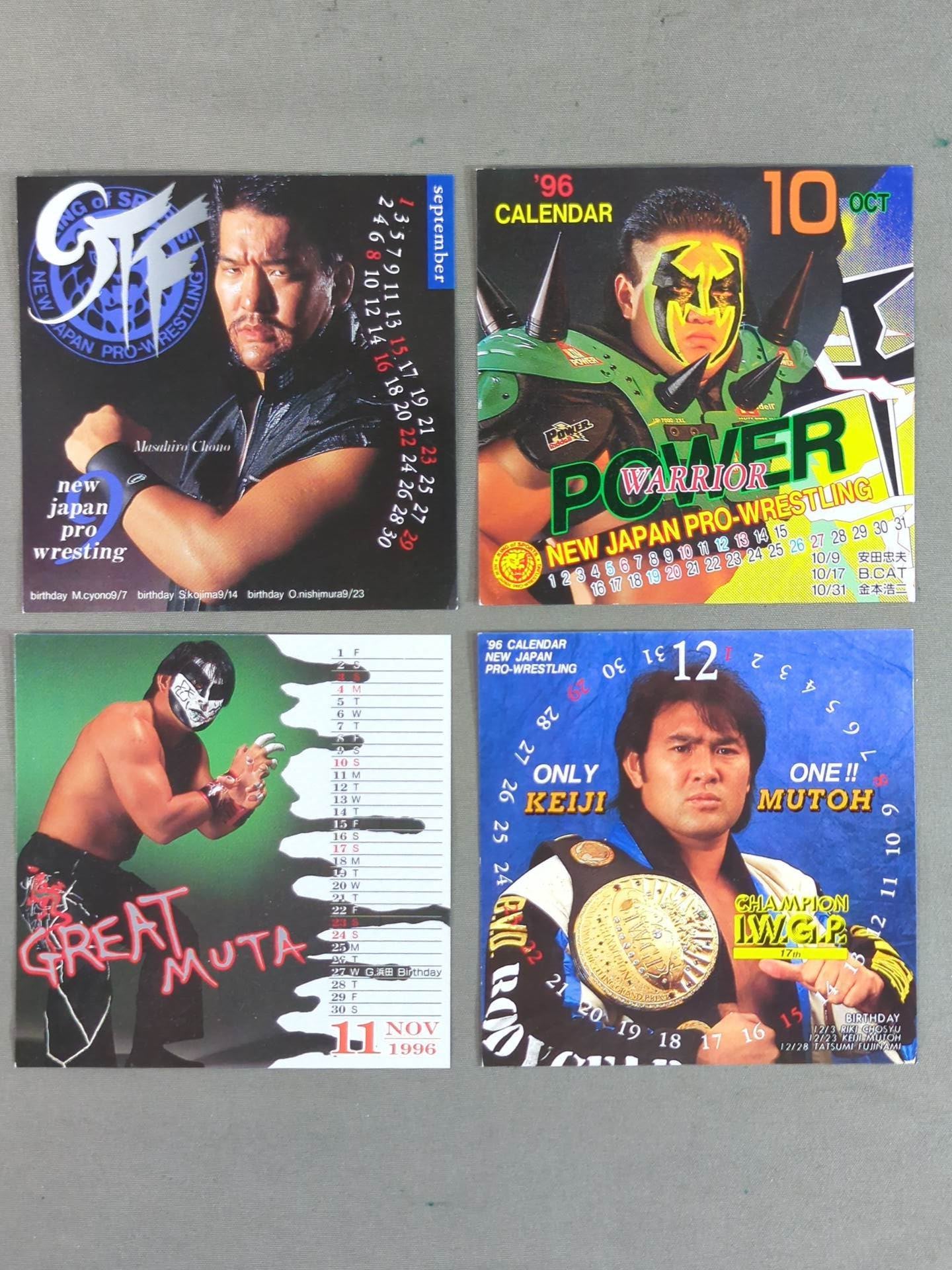 New Japan Pro Wrestling 1996 Desk Calendar