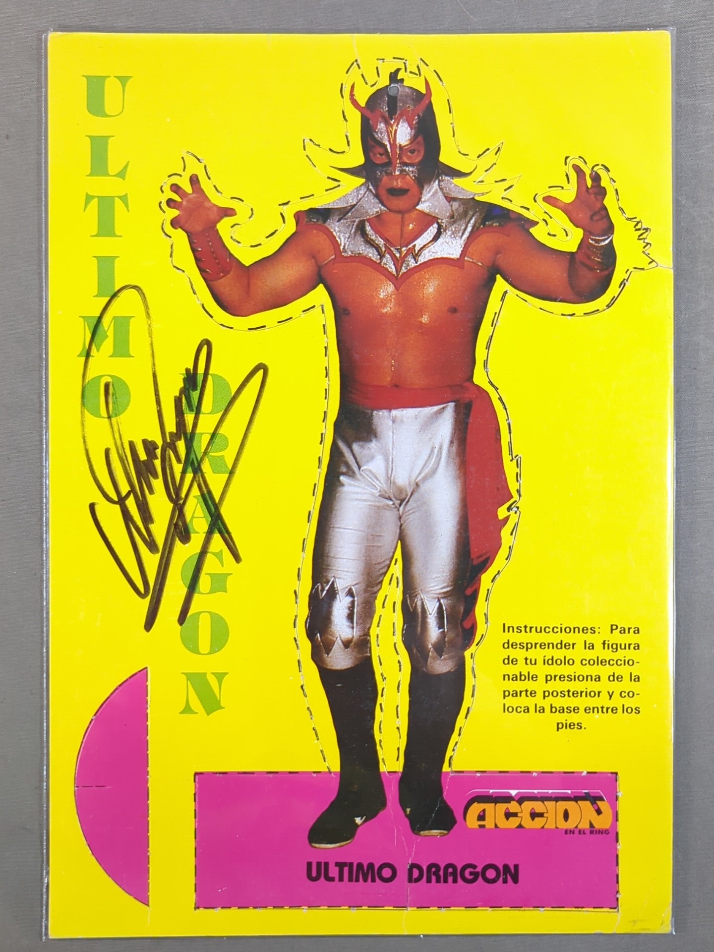 直筆サイン入り】ウルティモ・ドラゴン ダイカットシート – 闘道館