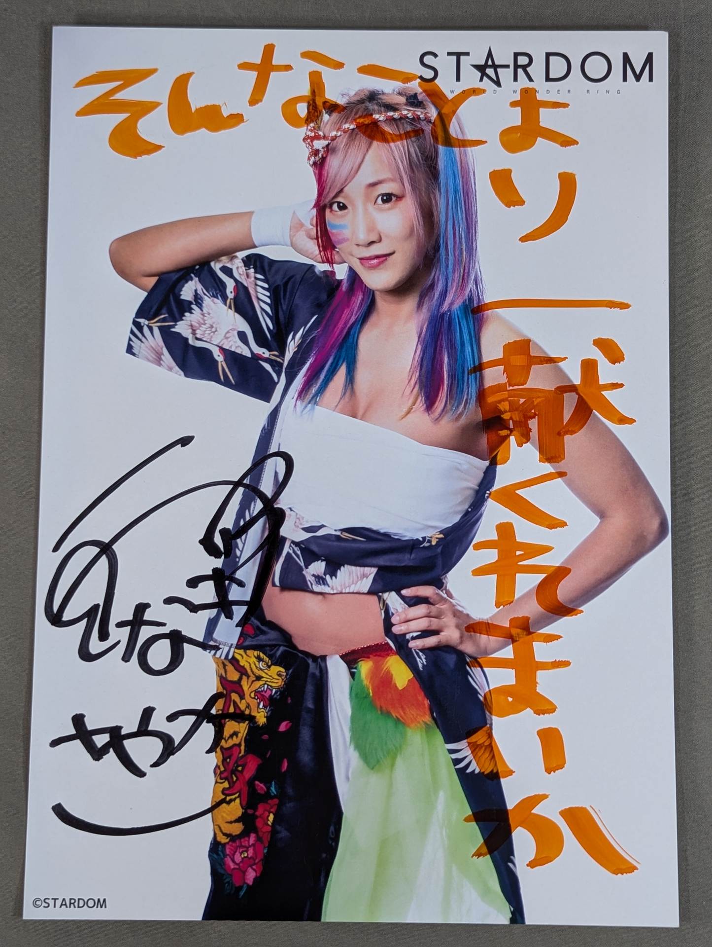 ウナギ・サヤカ 直筆サイン入り スターダムポートレート(O-8) – 闘道館