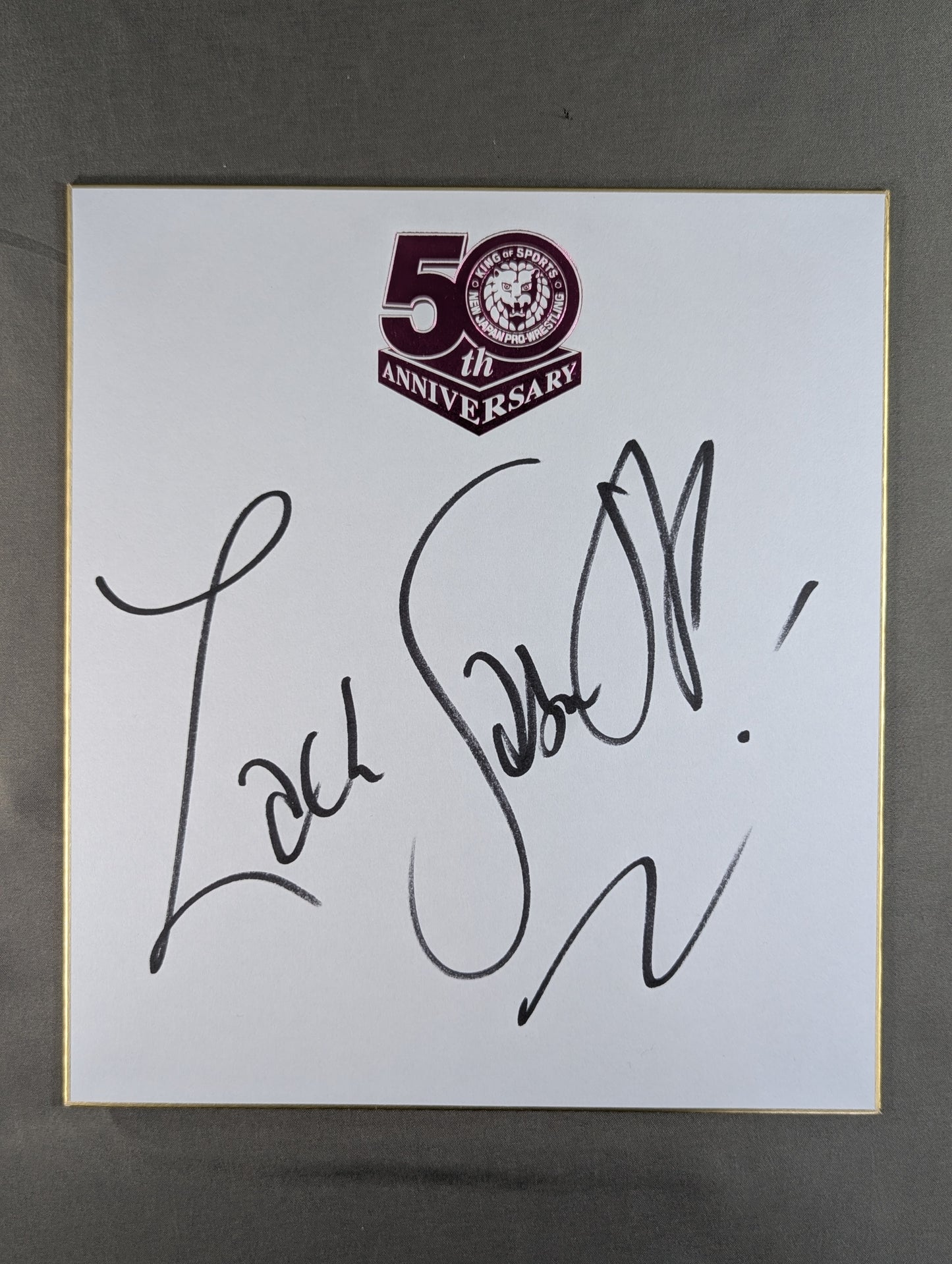 Zack Saber Jr . (New Japan Pro Wrestling 50th Anniversary Shikishi ( Autograph board ) )