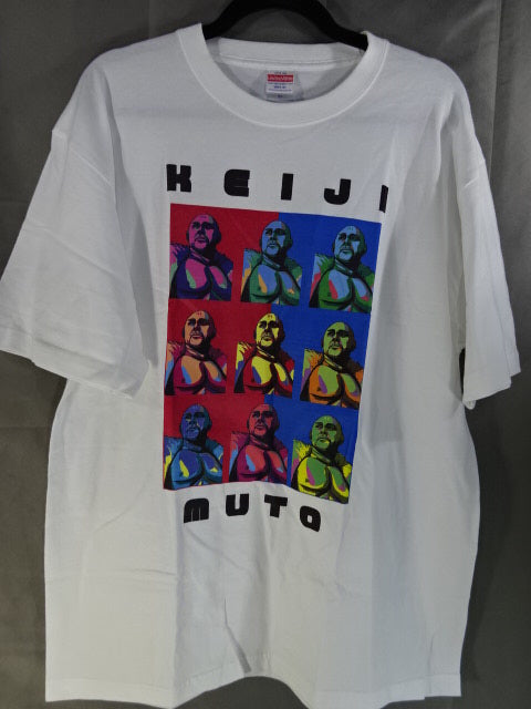 武藤敬司「KEIJI MUTO」イラストTシャツ①(ホワイト) – 闘道館