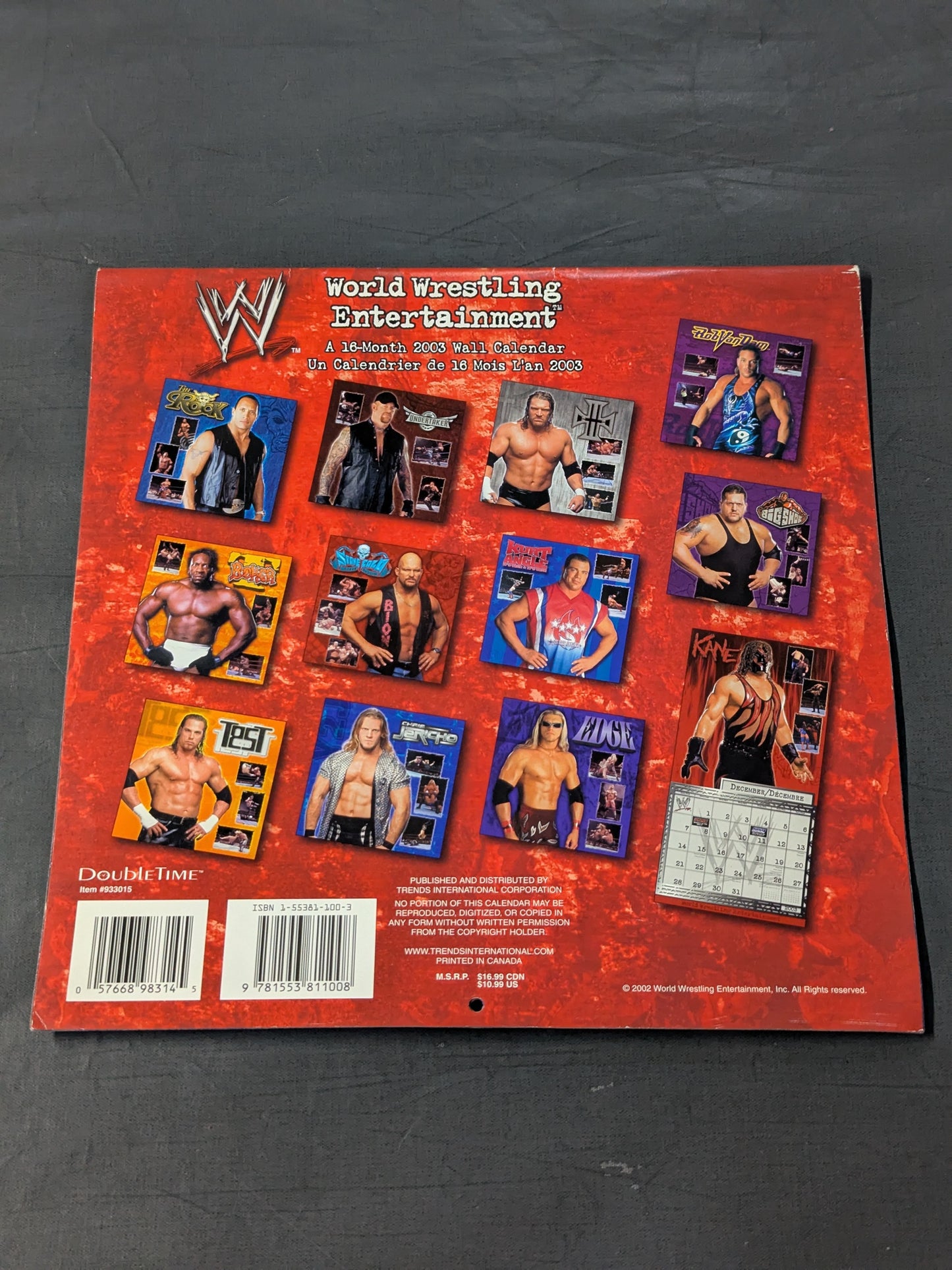 WWE 2003 カレンダー