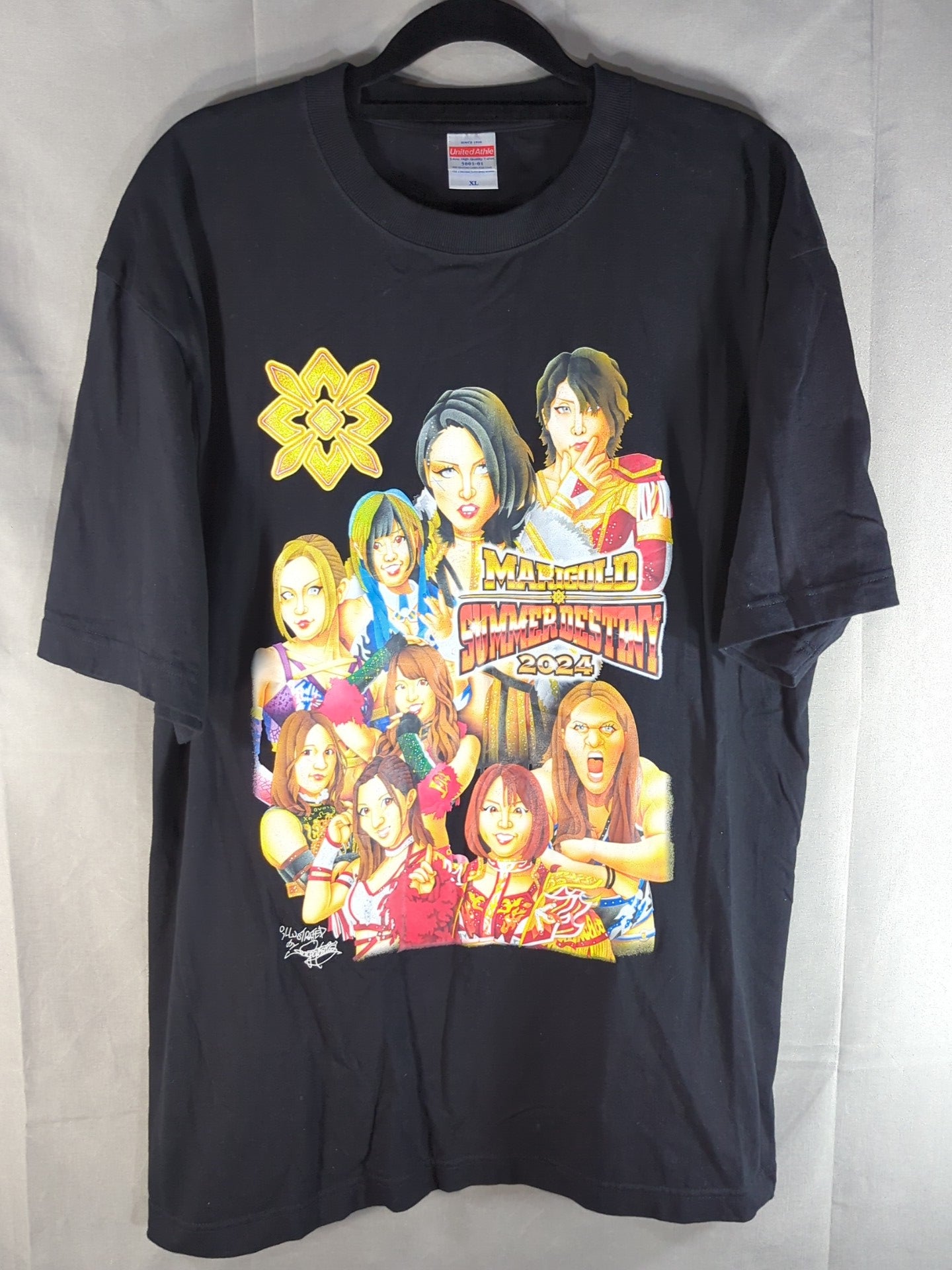 マリーゴールド 最初の両国大会記念 イラストTシャツ　XL マリーゴールド 両国大会記念 イラスト Tシャツ – 闘道館