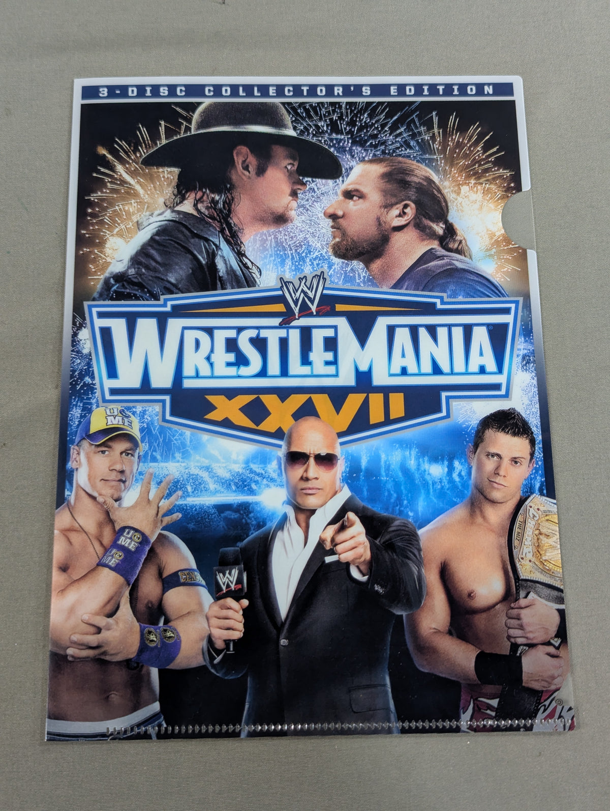 WWE WRESTLEMANIA 27 plastic file folder