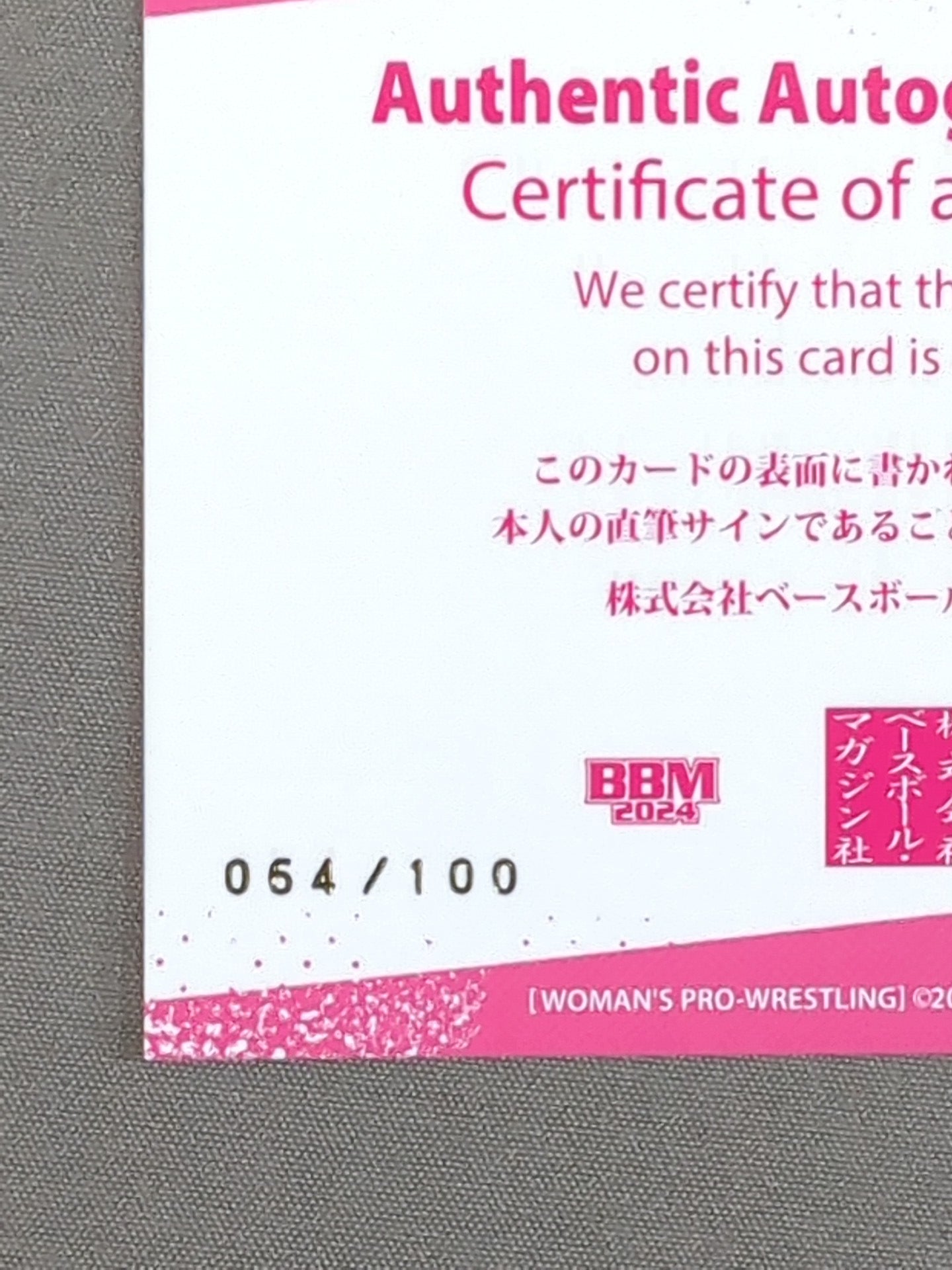2024 BBM ダンプ松本 公式サインカード