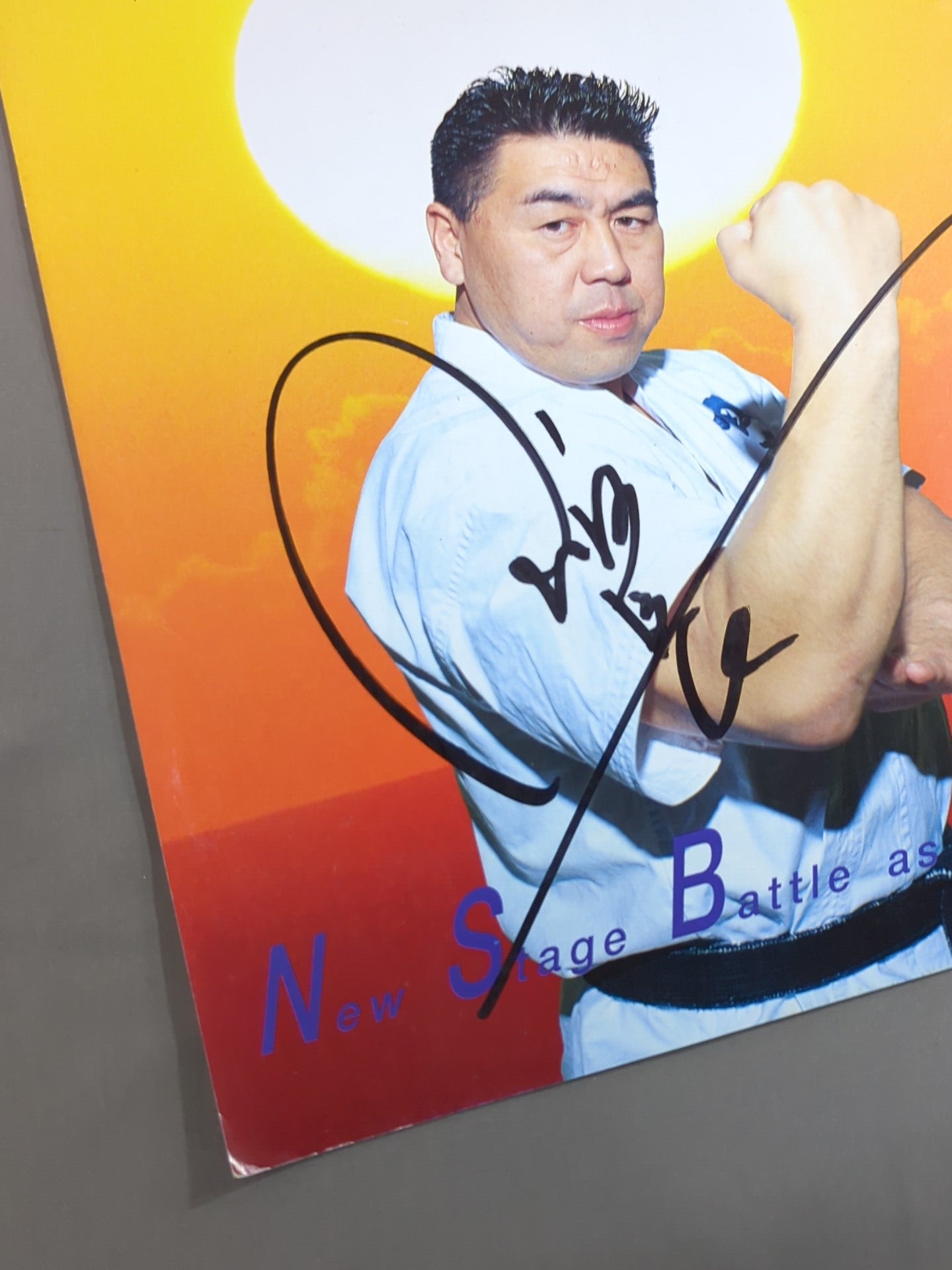 【Masashi Aoyagi hand signed autograph 】New Fighting Pro-wrestling "RISING SUN"