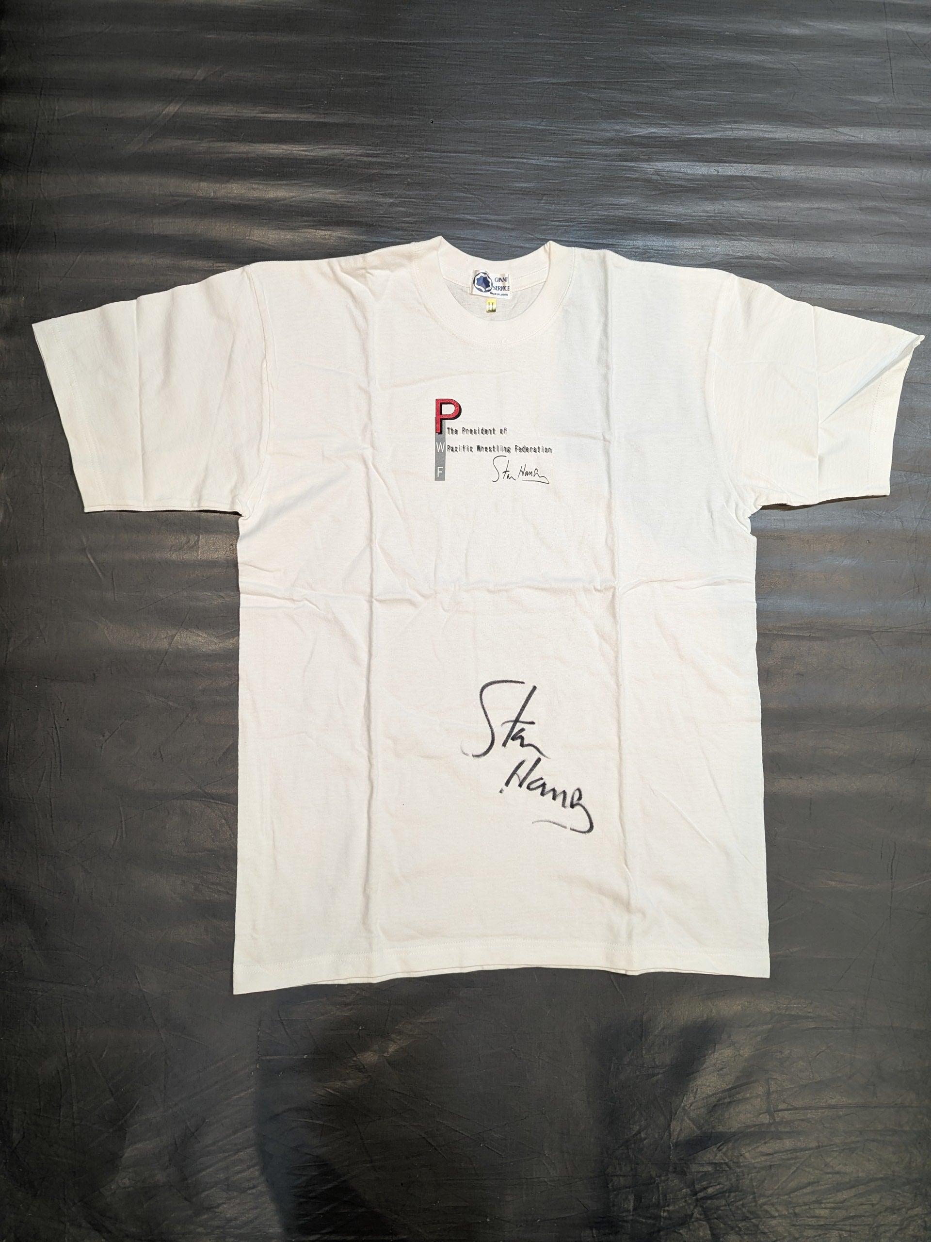綱啓永 直筆サイン入りTシャツ 直筆サイン入り】スタン・ハンセン「The President of PWF」Tシャツ
