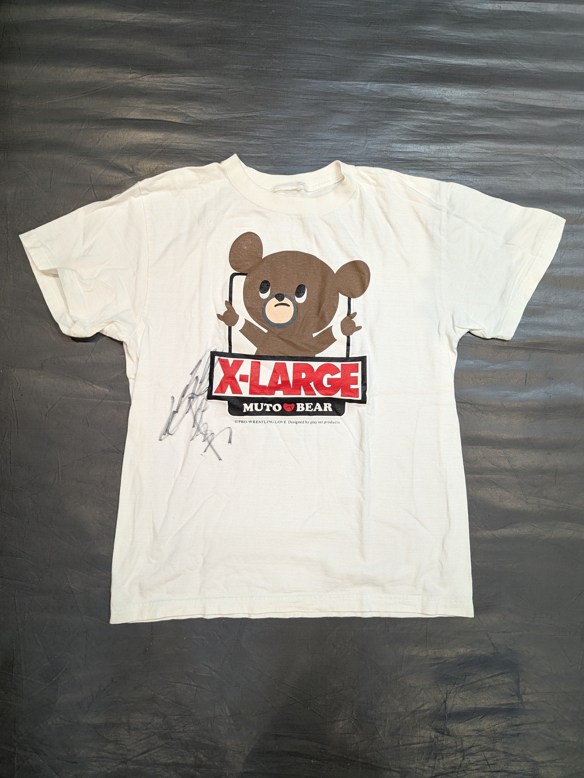 直筆サイン入り】武藤敬司「武藤ベアー」Tシャツ①(全日本プロレス
