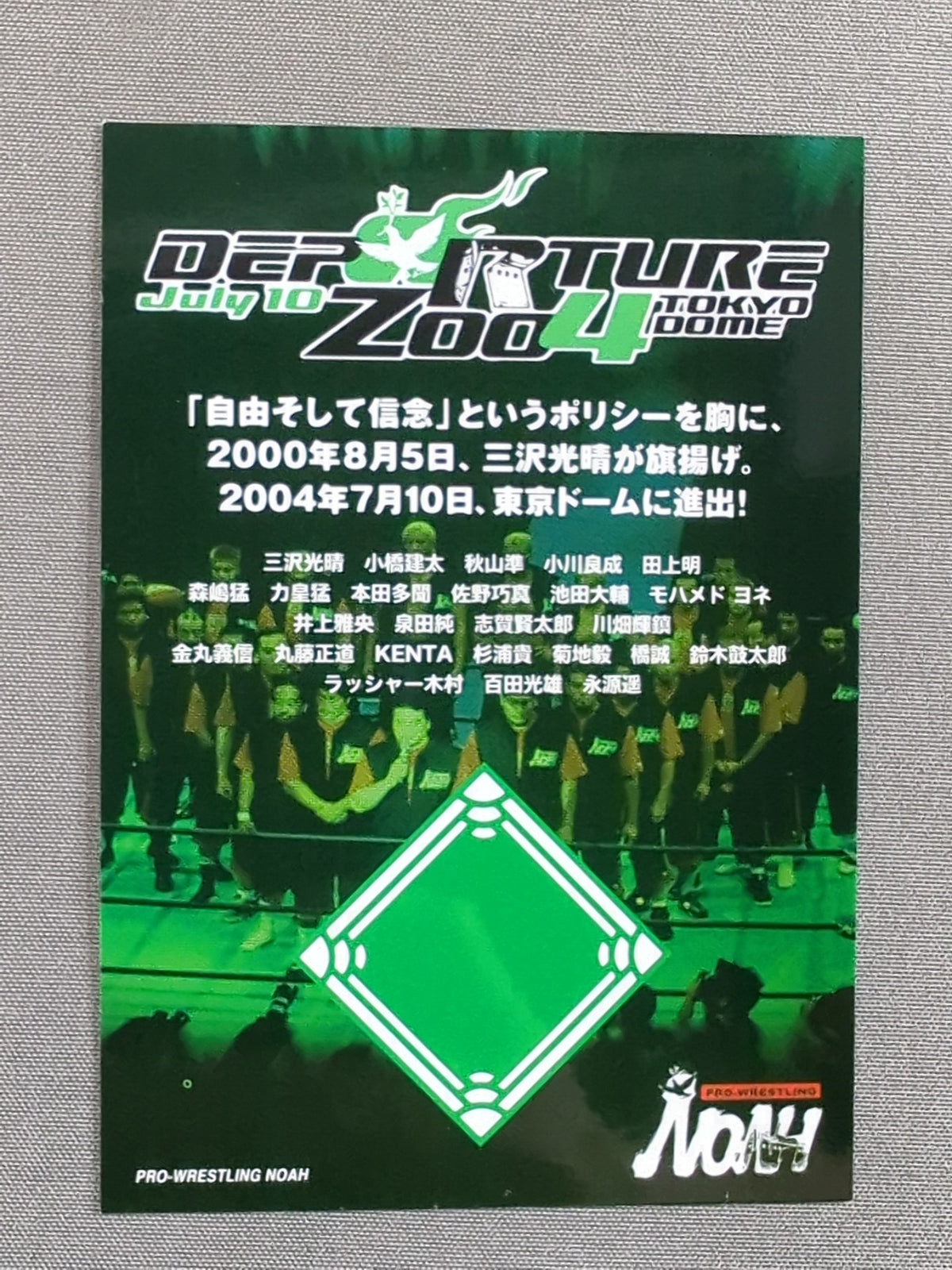 プロレスリング・NOAH 2004.7.10 東京ドーム進出記念 実使用リングキャンバスカード