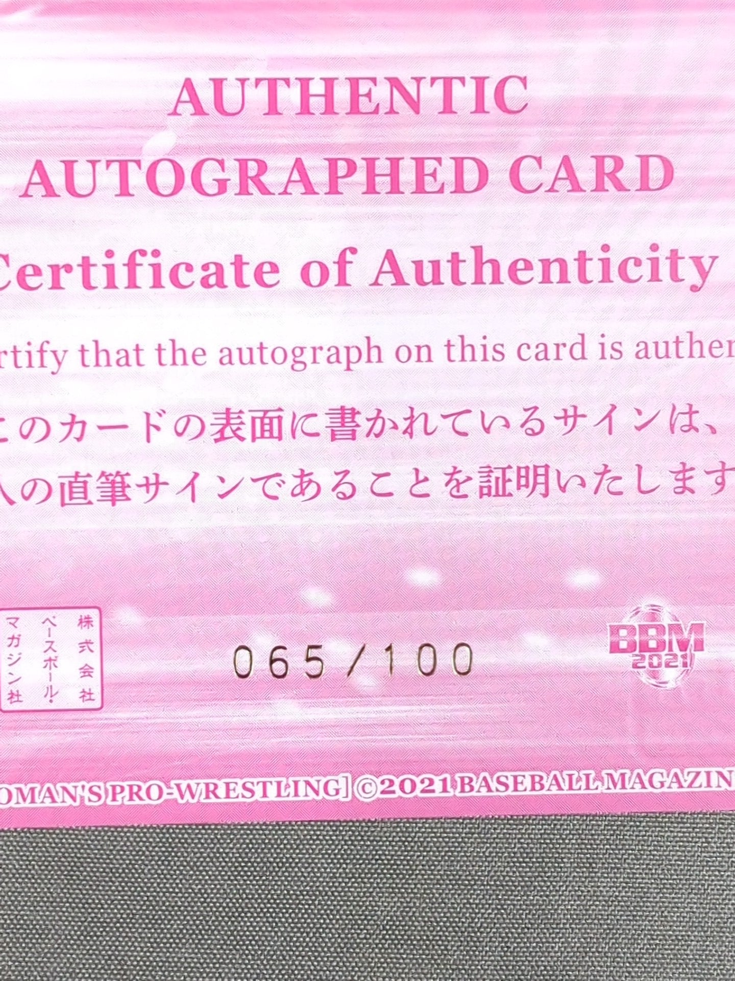 2021 BBM Raideen Steel Official autographed card