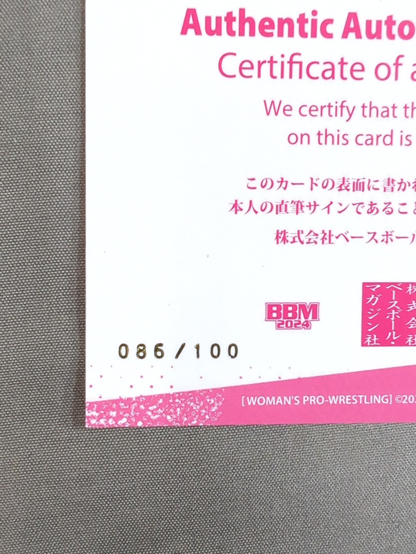 2024 BBM トトロさつき 公式サインカード