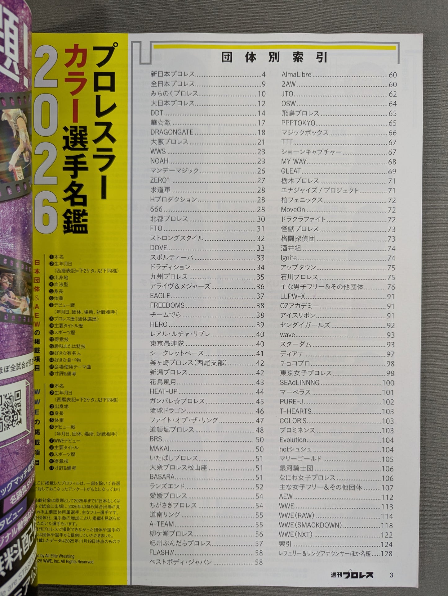 ★ Pro Wrestling Color Photo Directory 2026★ Weekly Pro Wrestling 2387