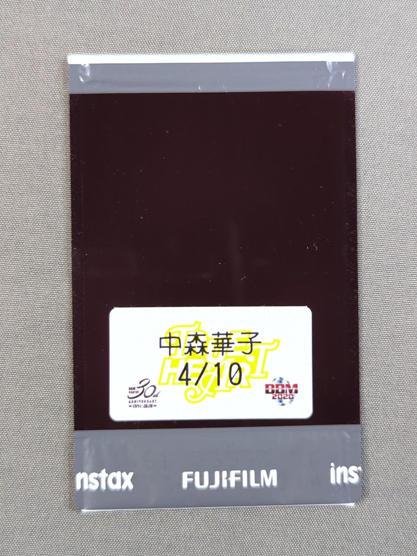 2020 BBM 中森華子 直筆サイン入り 公式チェキ
