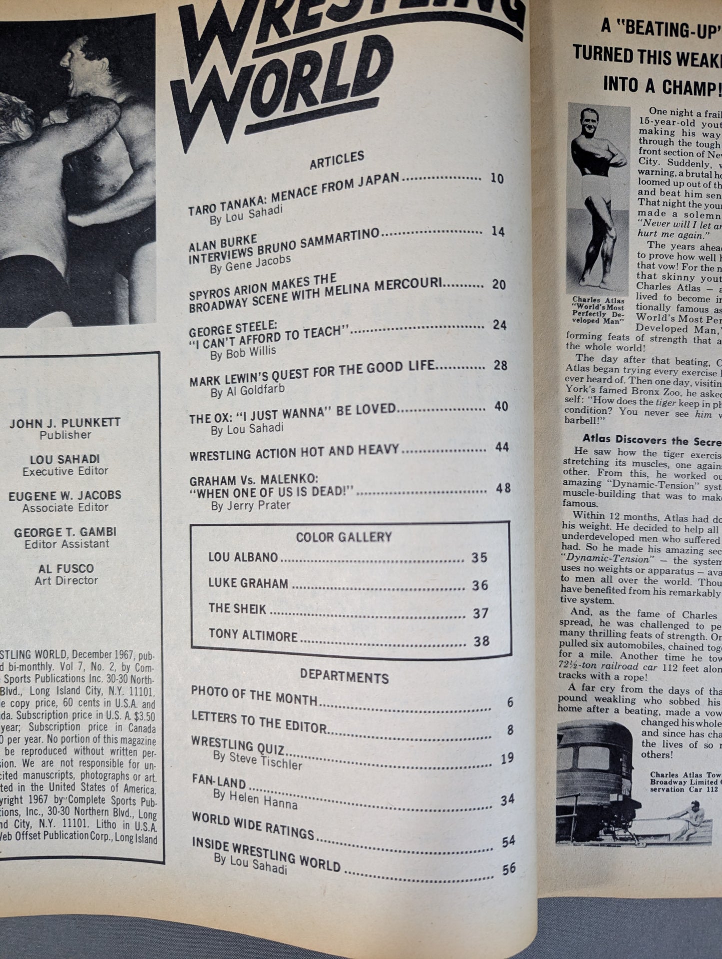 WRESTLING WORLD 1967年12月号