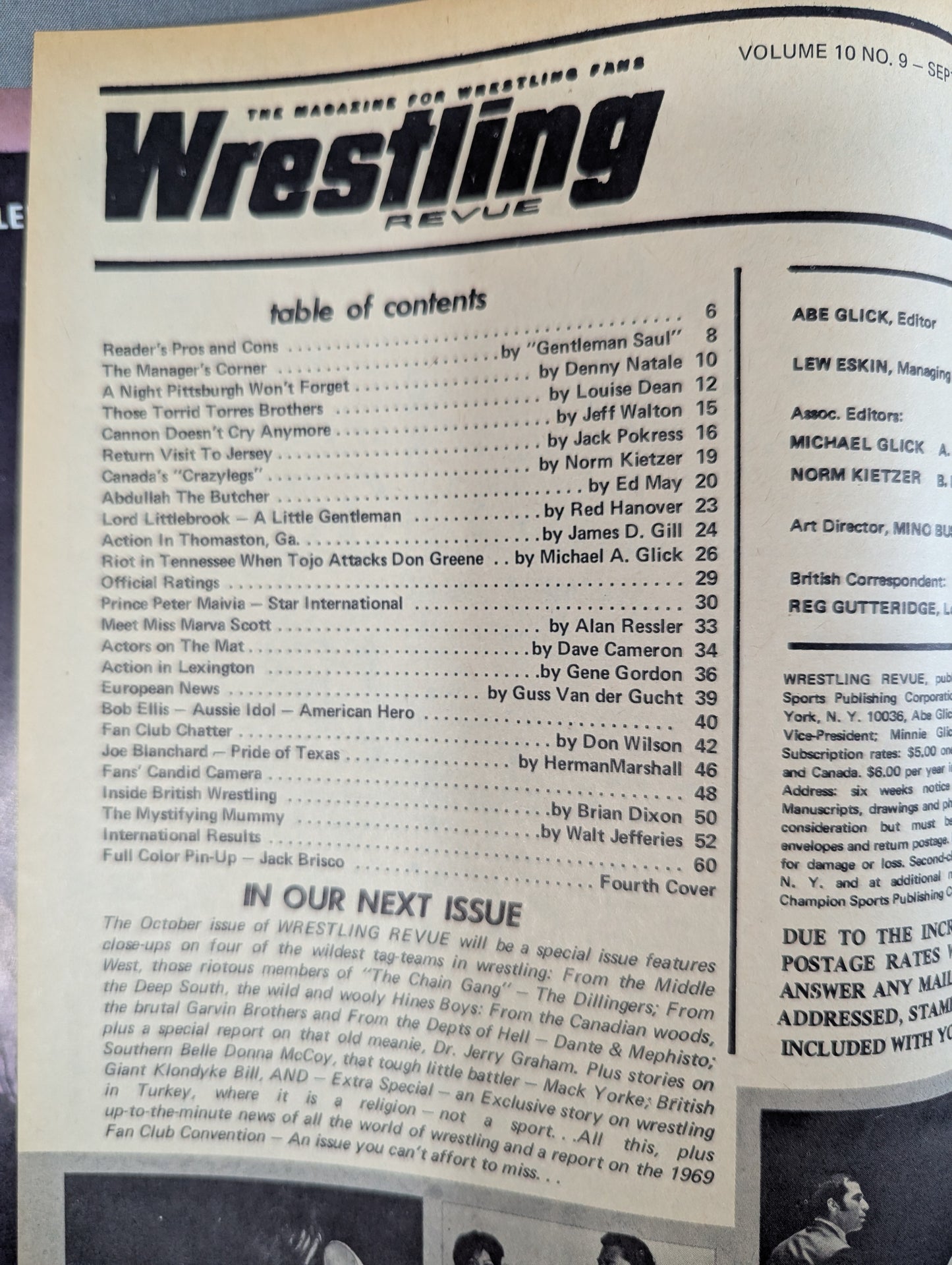 Wrestling REVUE 1969年9月号