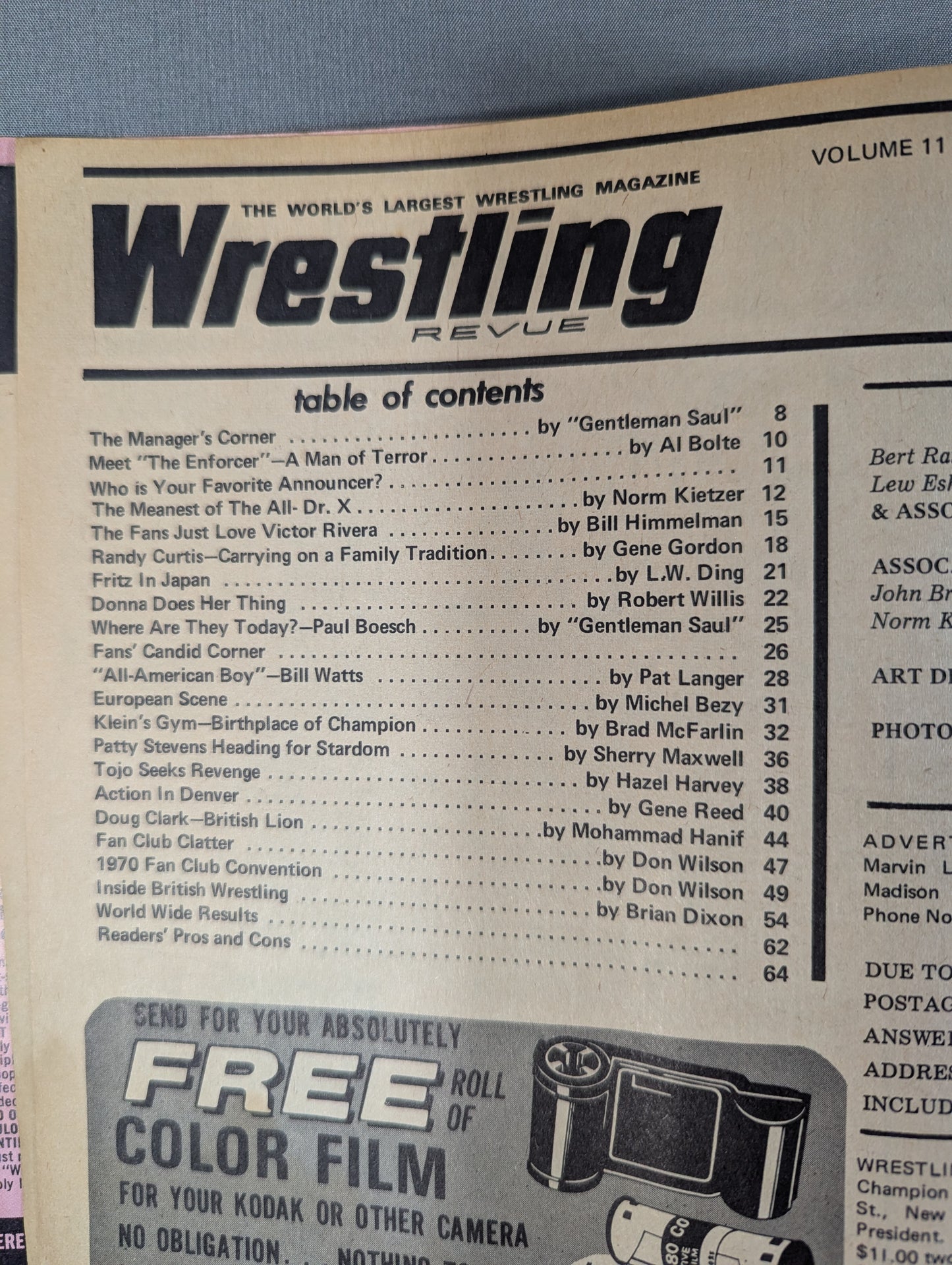 Wrestling REVUE 1970年12月号