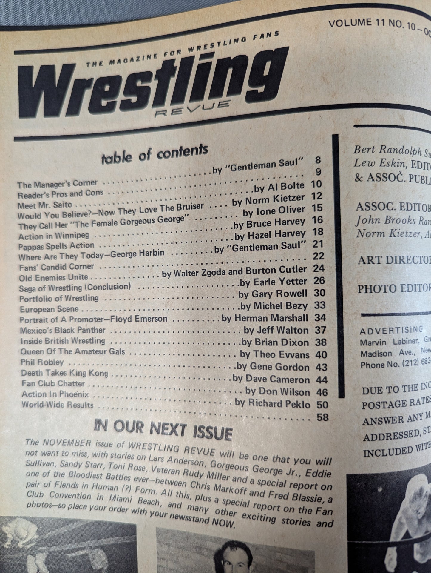 Wrestling REVUE 1970年10月号