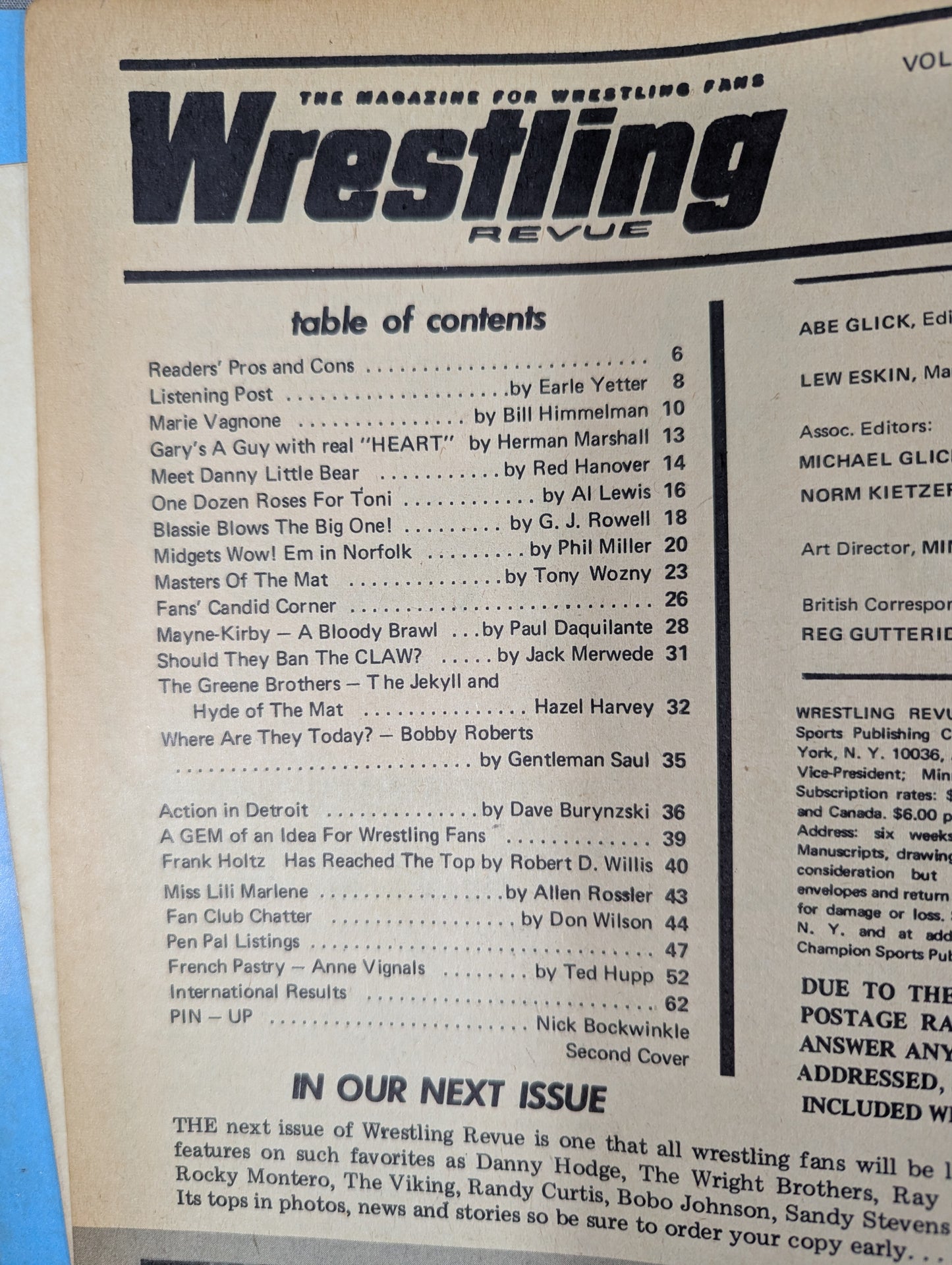 ★日本語解説付★ Wrestling REVUE 1970年5月号