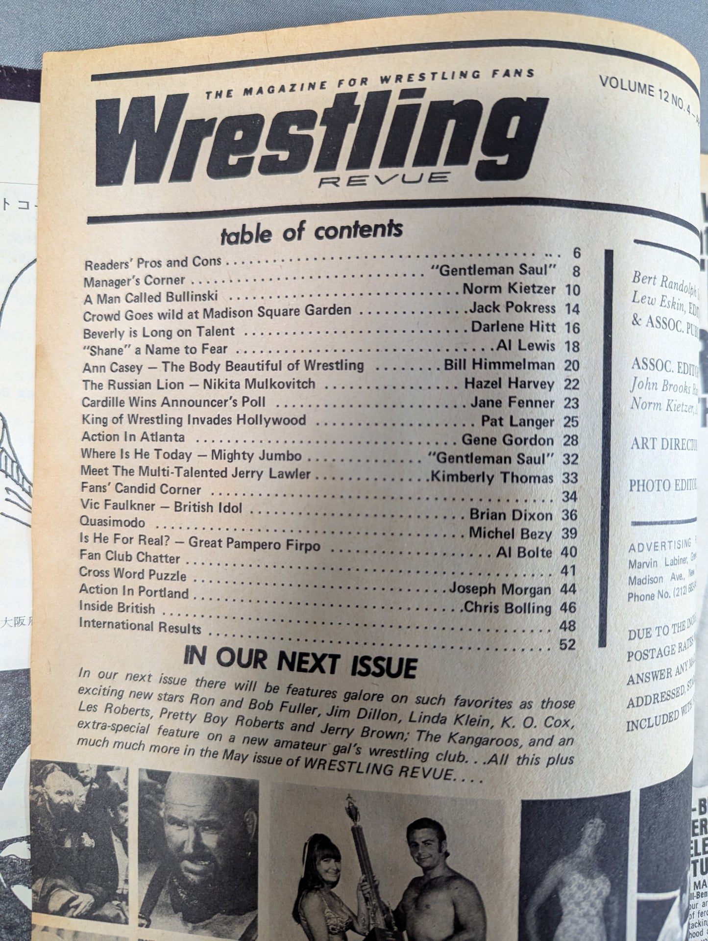 ★ Wrestling REVUE with ★Japanese commentary April 1971 issue