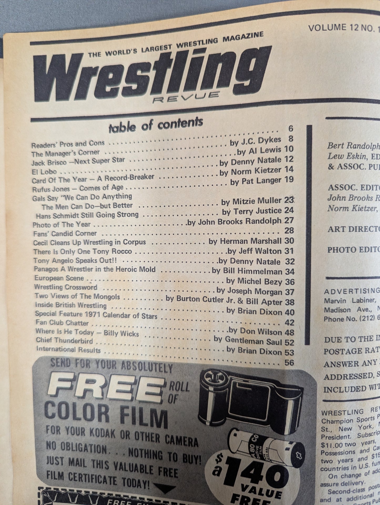 ★ Wrestling REVUE with ★Japanese commentary January 1971 issue