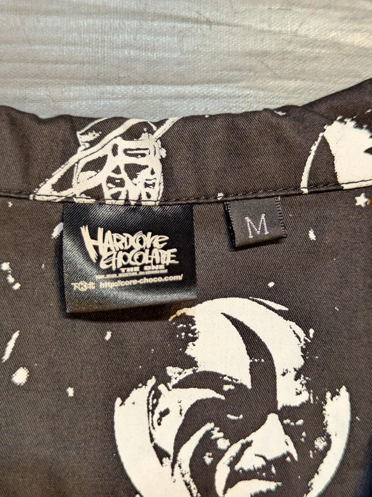 Hardcore Chocolate 'Legend Wrestler' All-over Pattern Aloha Shirt (Black)