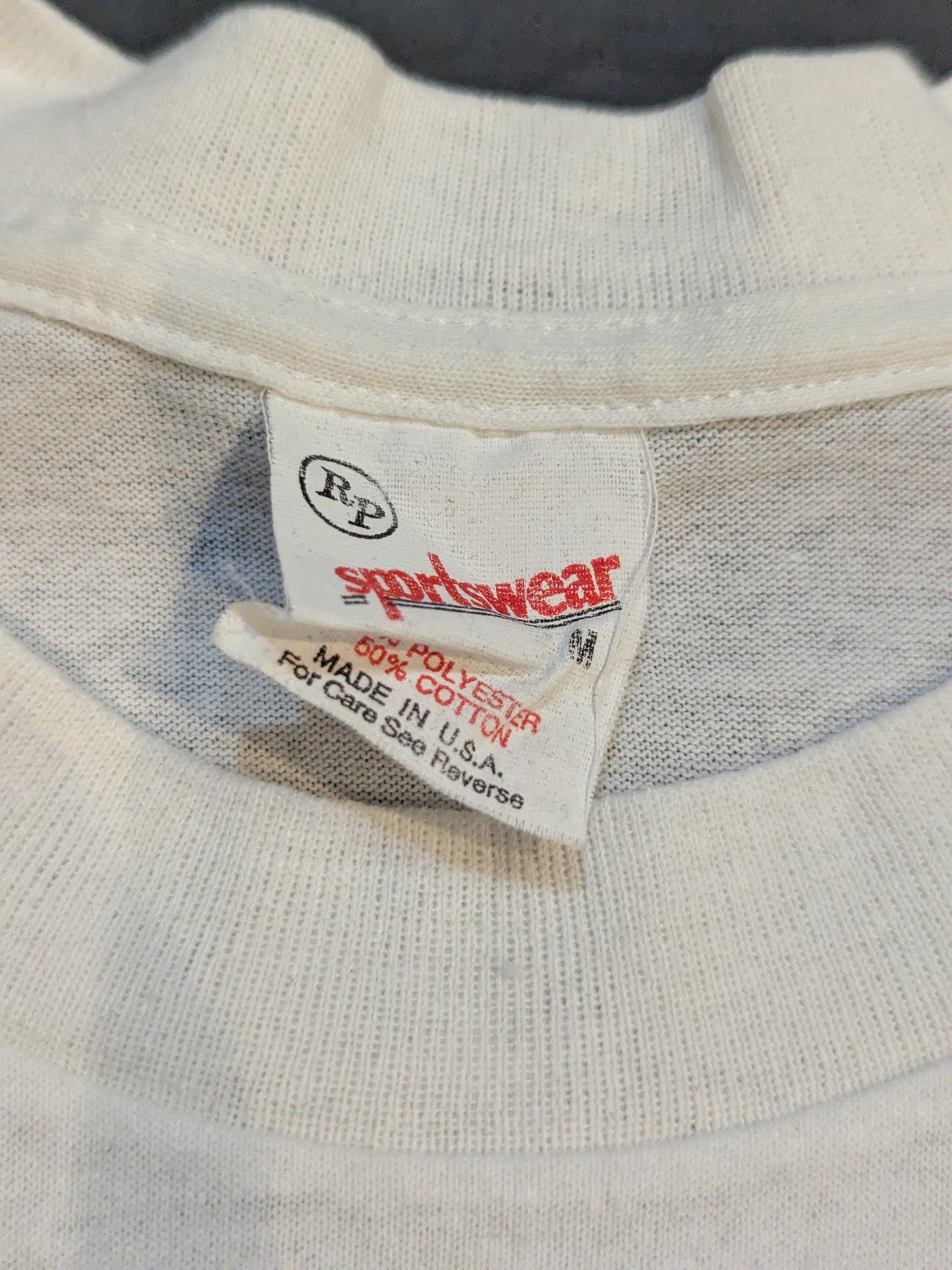 1987年4月6日 マービン・ハグラーvsシュガー・レイ・レナード ピクチャーTシャツ(ホワイト)