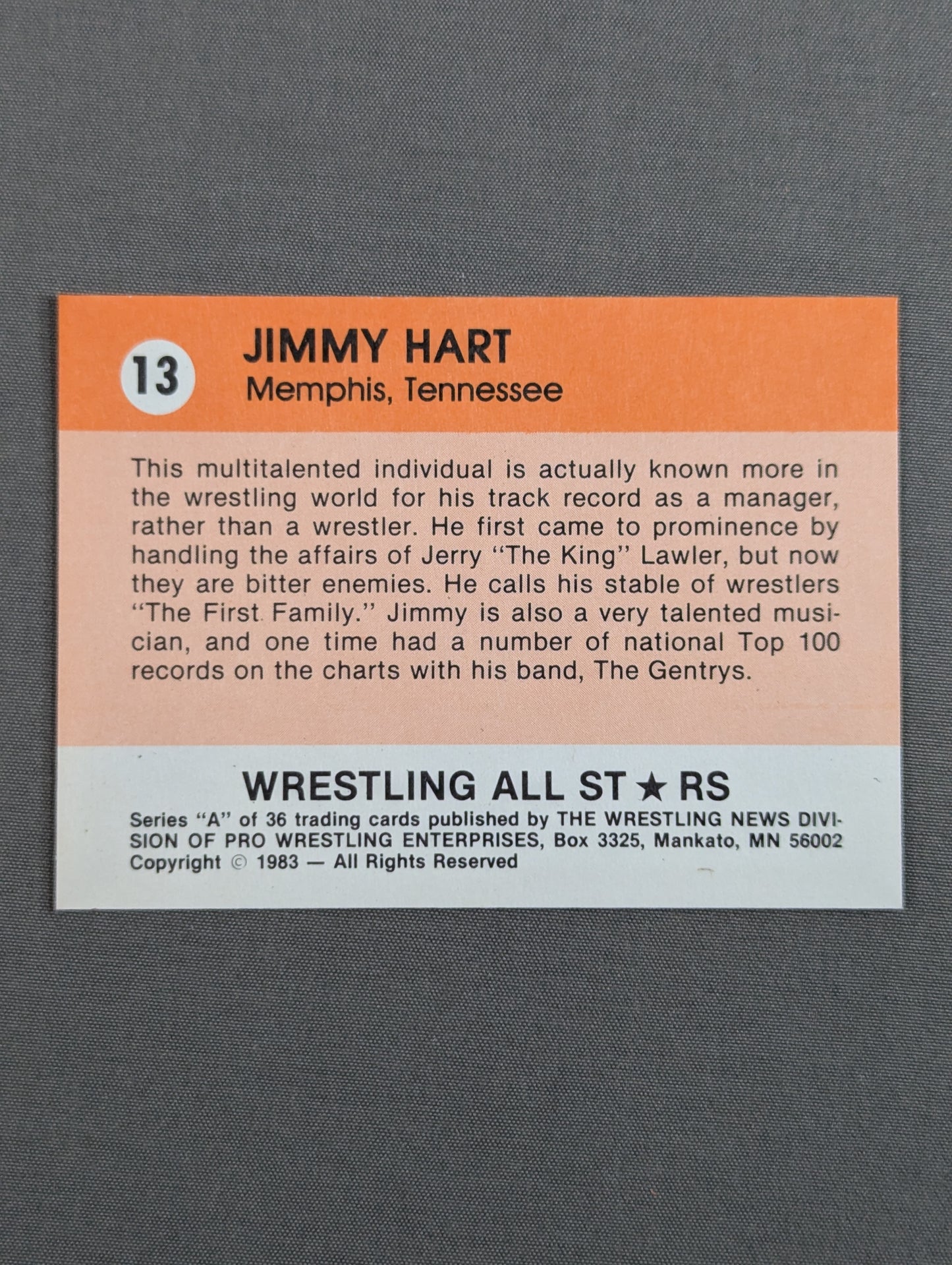 ★1983 Wrestling ALL STARS Series A★ Jimmy Hart
