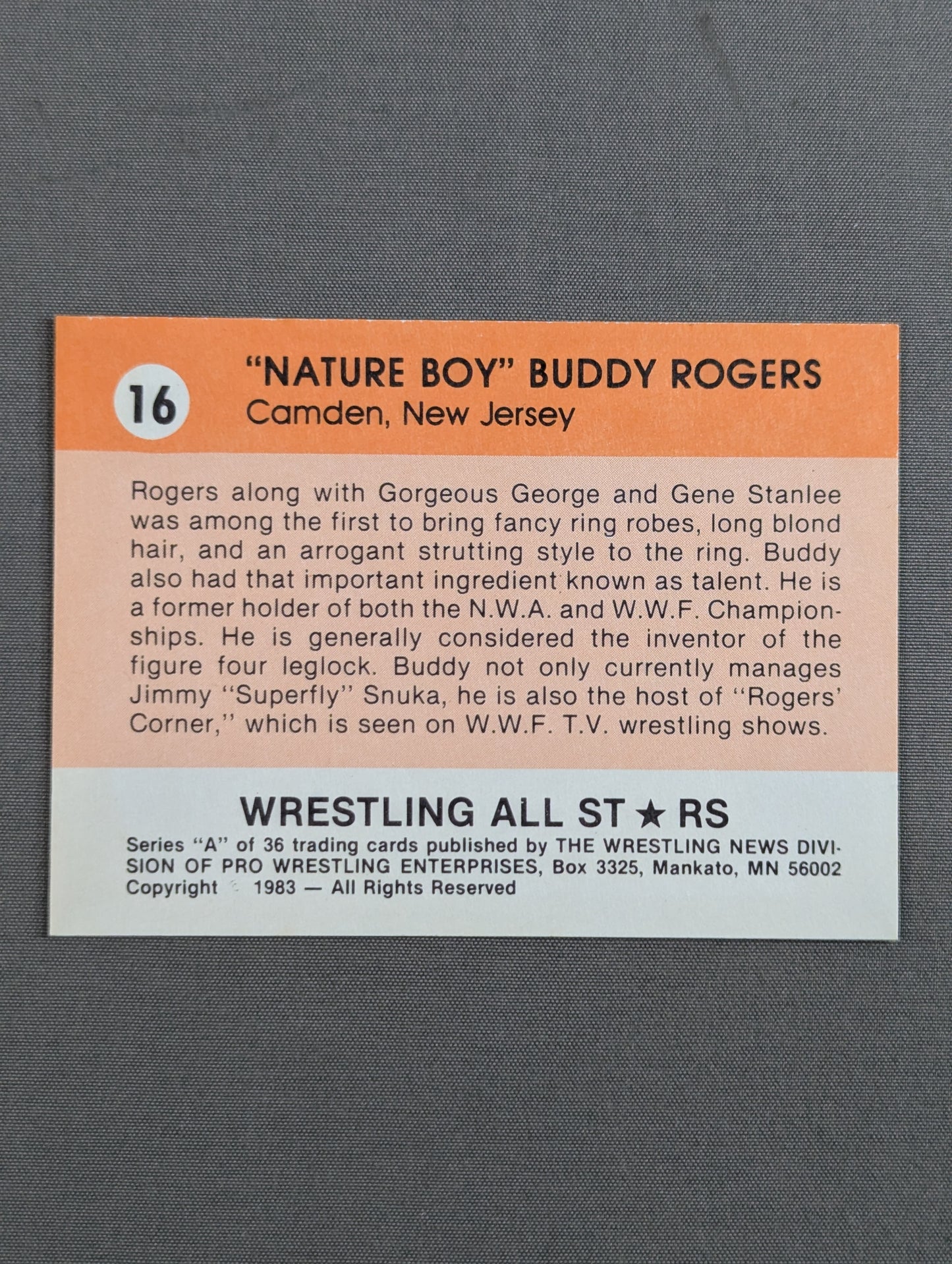 ★1983 WRESTLING ALL STARS Series A★ バディ・ロジャース