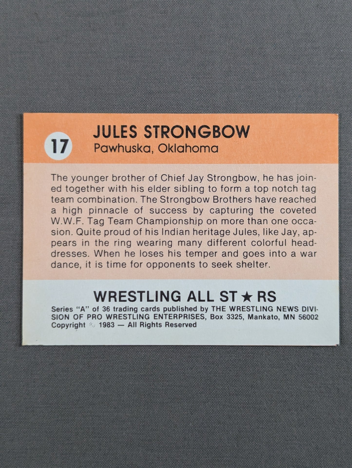 ★1983 WRESTLING ALL STARS Series A★ ジュールズ・ストロンボー