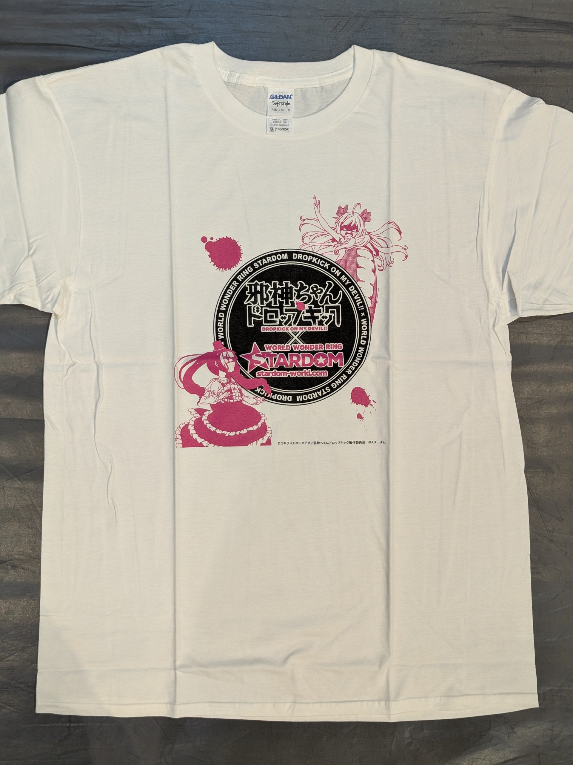 邪神ちゃんドロップキック×スターダム コラボTシャツ(ホワイト) – 闘道館