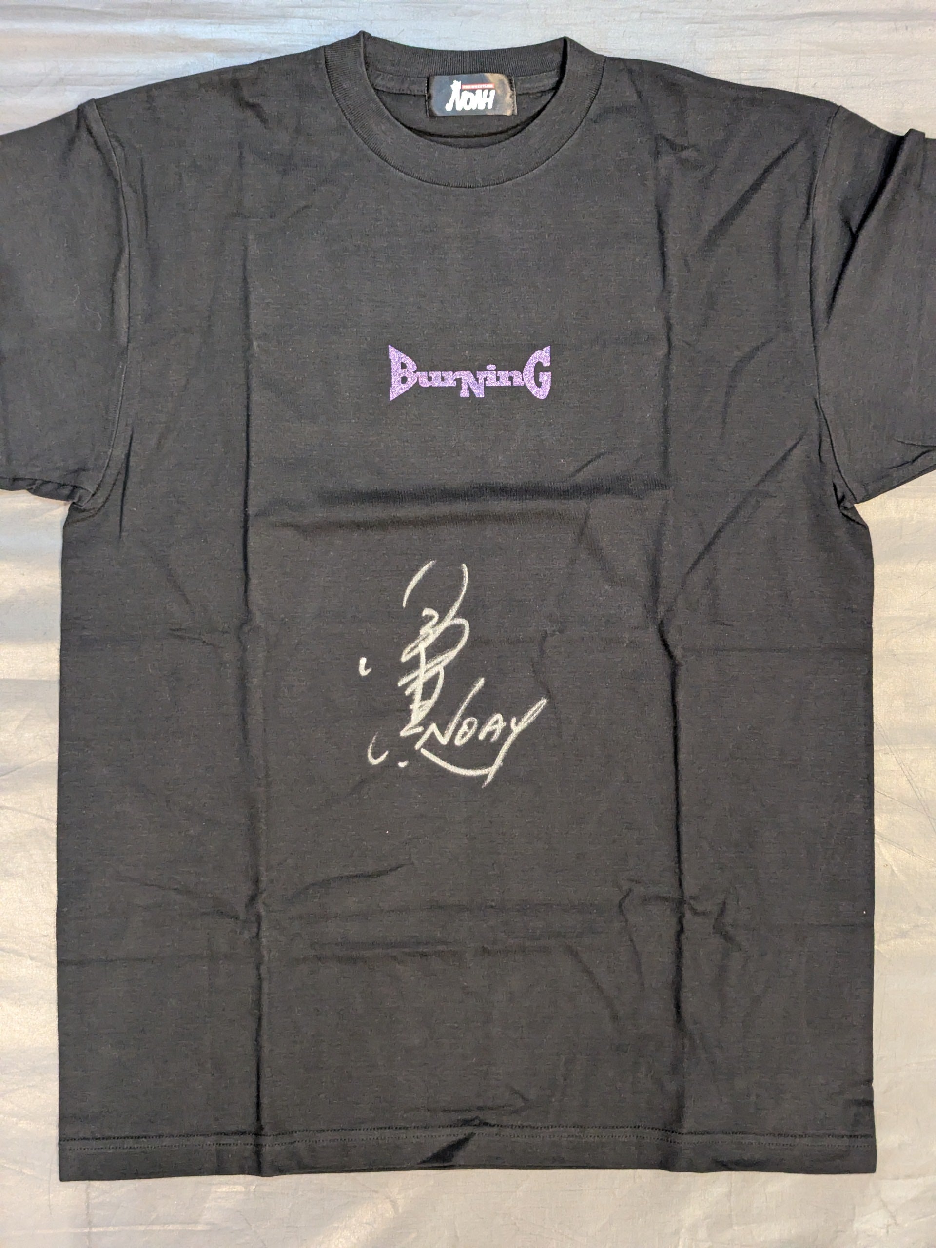 直筆サイン入り】小橋建太「BURNING」Tシャツ②(ブラック×パープル