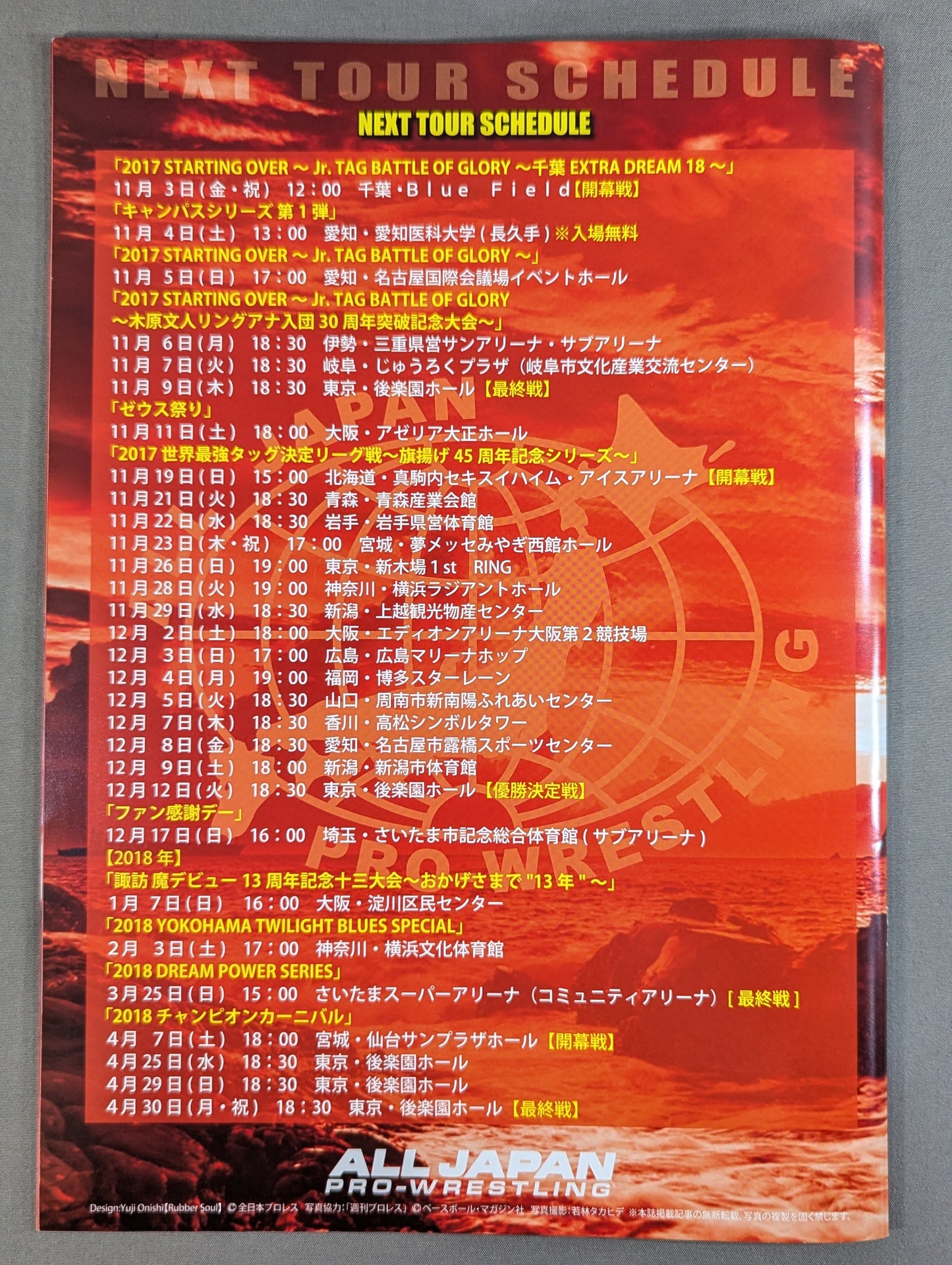 【5選手直筆サイン入り】2017旗揚げ記念シリーズ