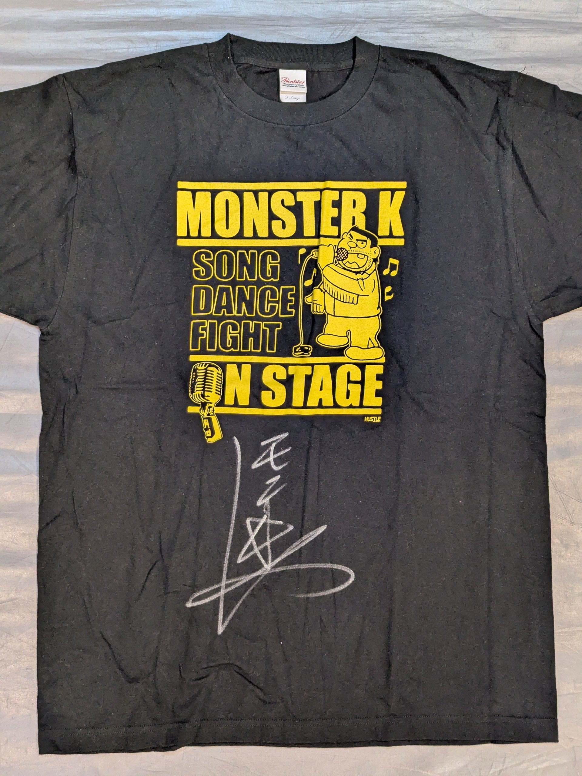 直筆サイン入り】モンスターK(川田利明)「SONG DANCE FIGHT」Tシャツ
