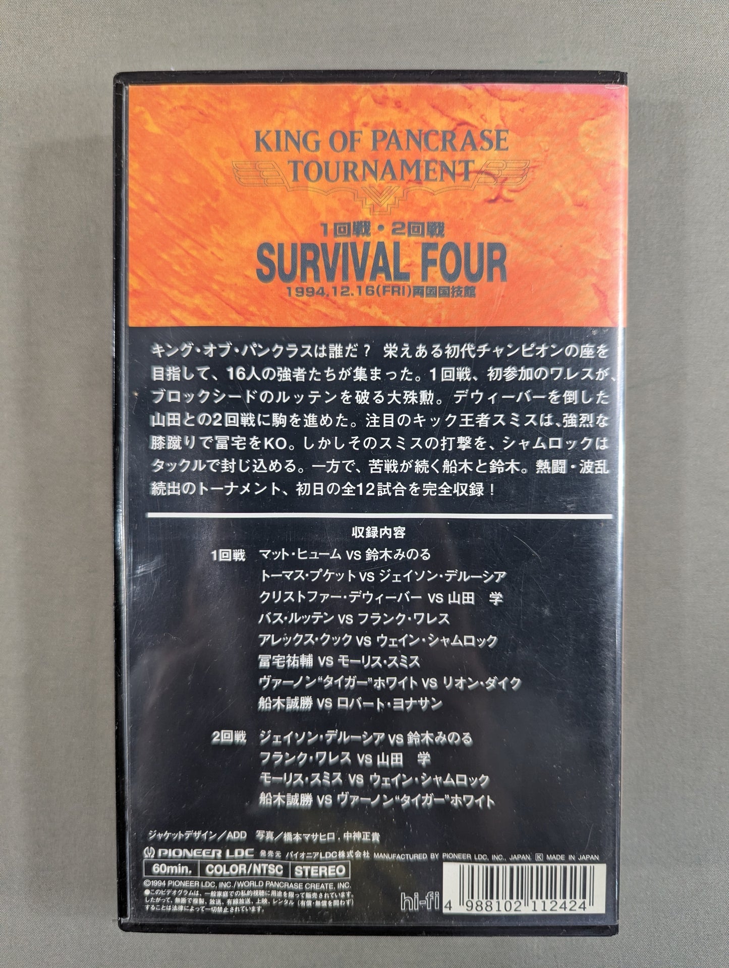 ★キング・オブ・パンクラストーナメント★ 一回戦・ニ回戦 「サバイバル・フォア」 94.12.16 両国国技館